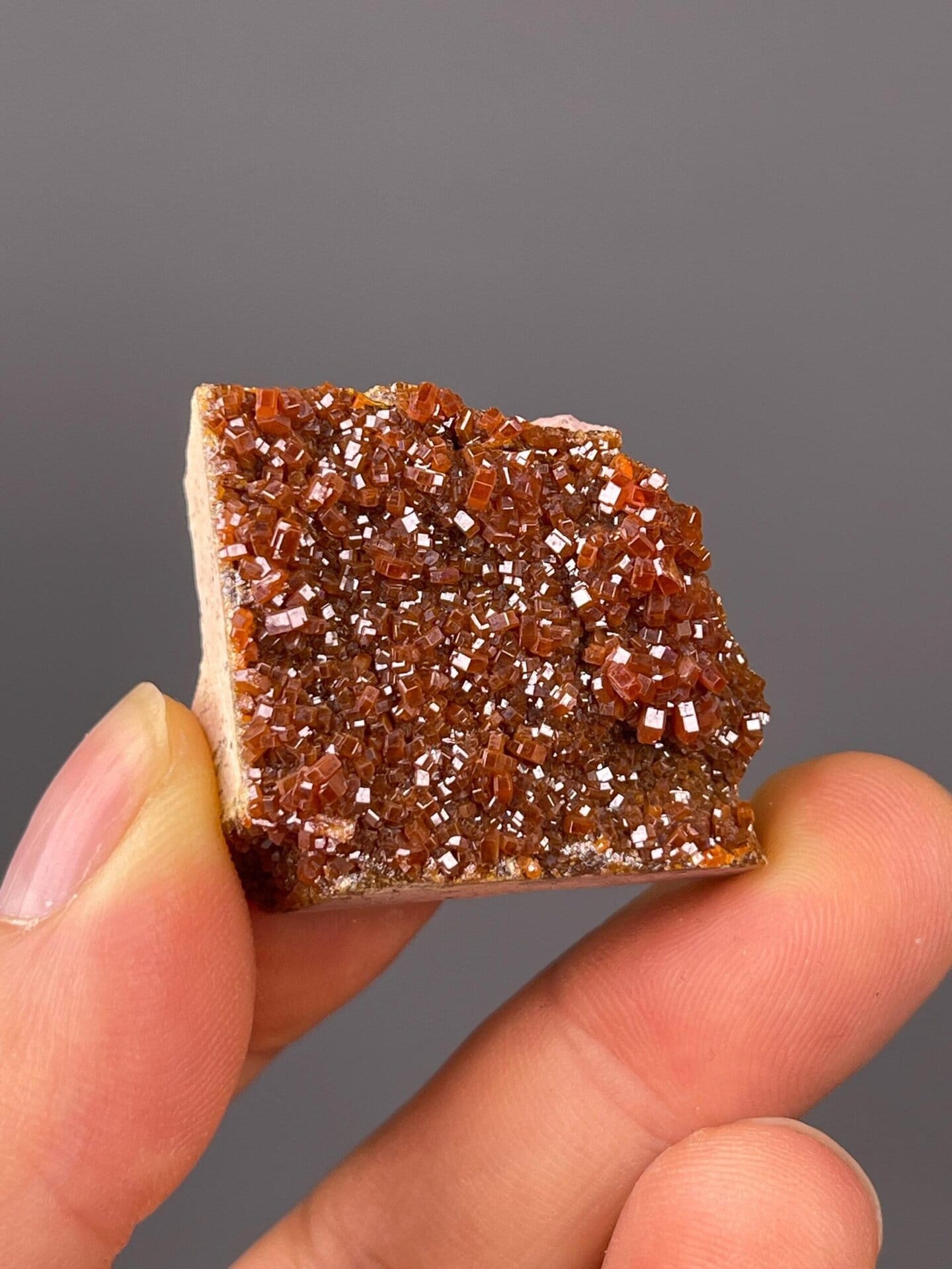 Vanadinite cluster side profile Morocco specimen