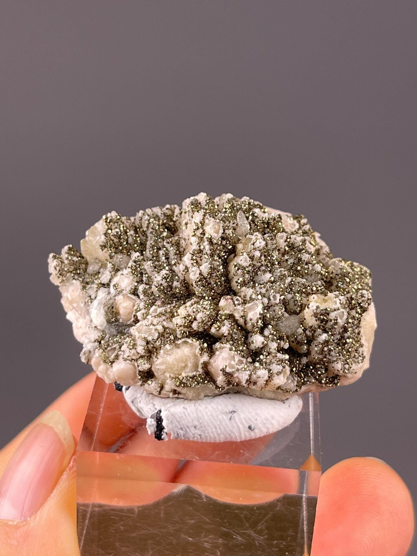 Pyrite dolomite cluster side profile Hunan