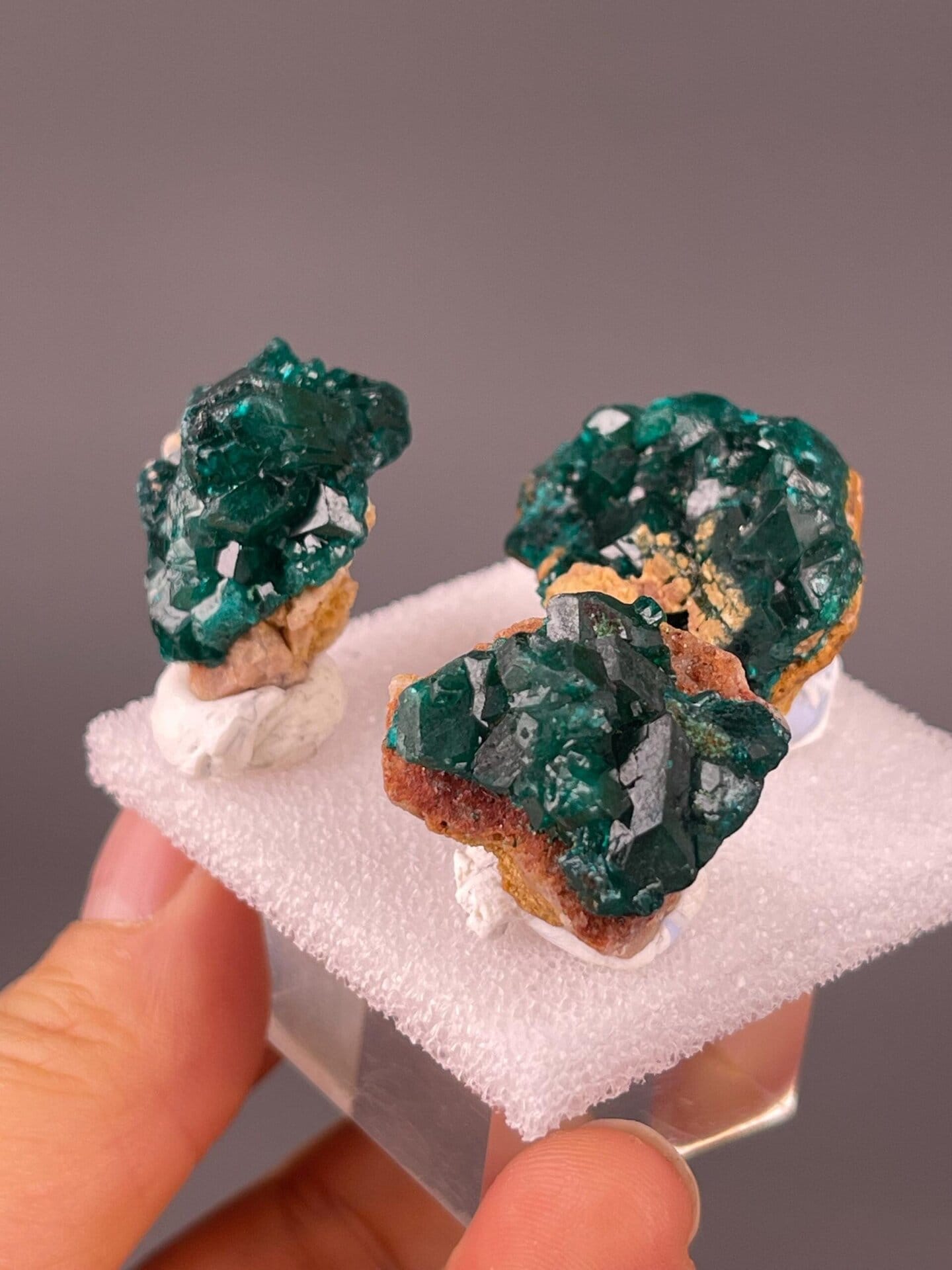 Individual dioptase crystal face detail