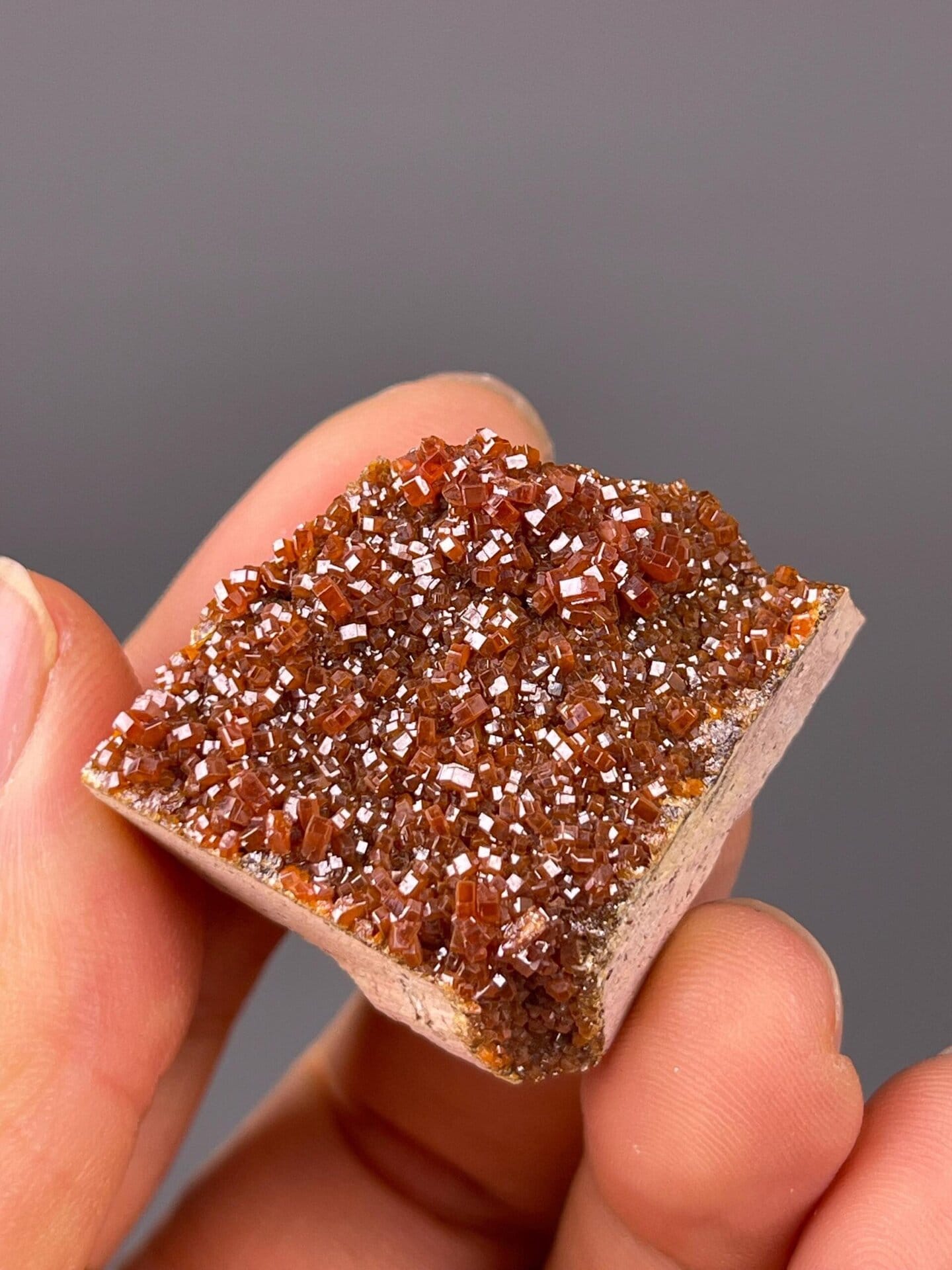 Vanadinite crystal faces close-up