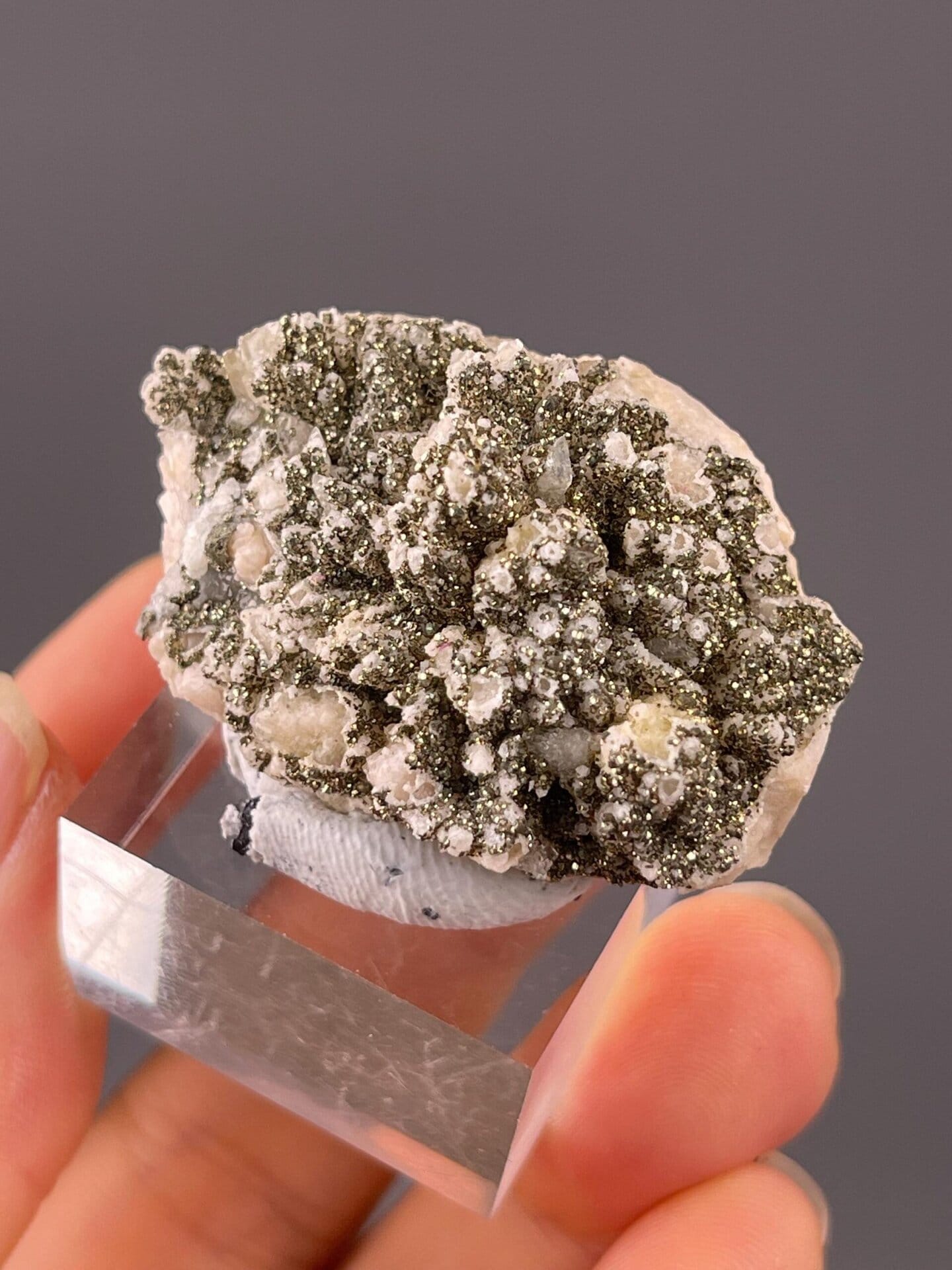 Golden iridescent pyrite luster detail Hunan
