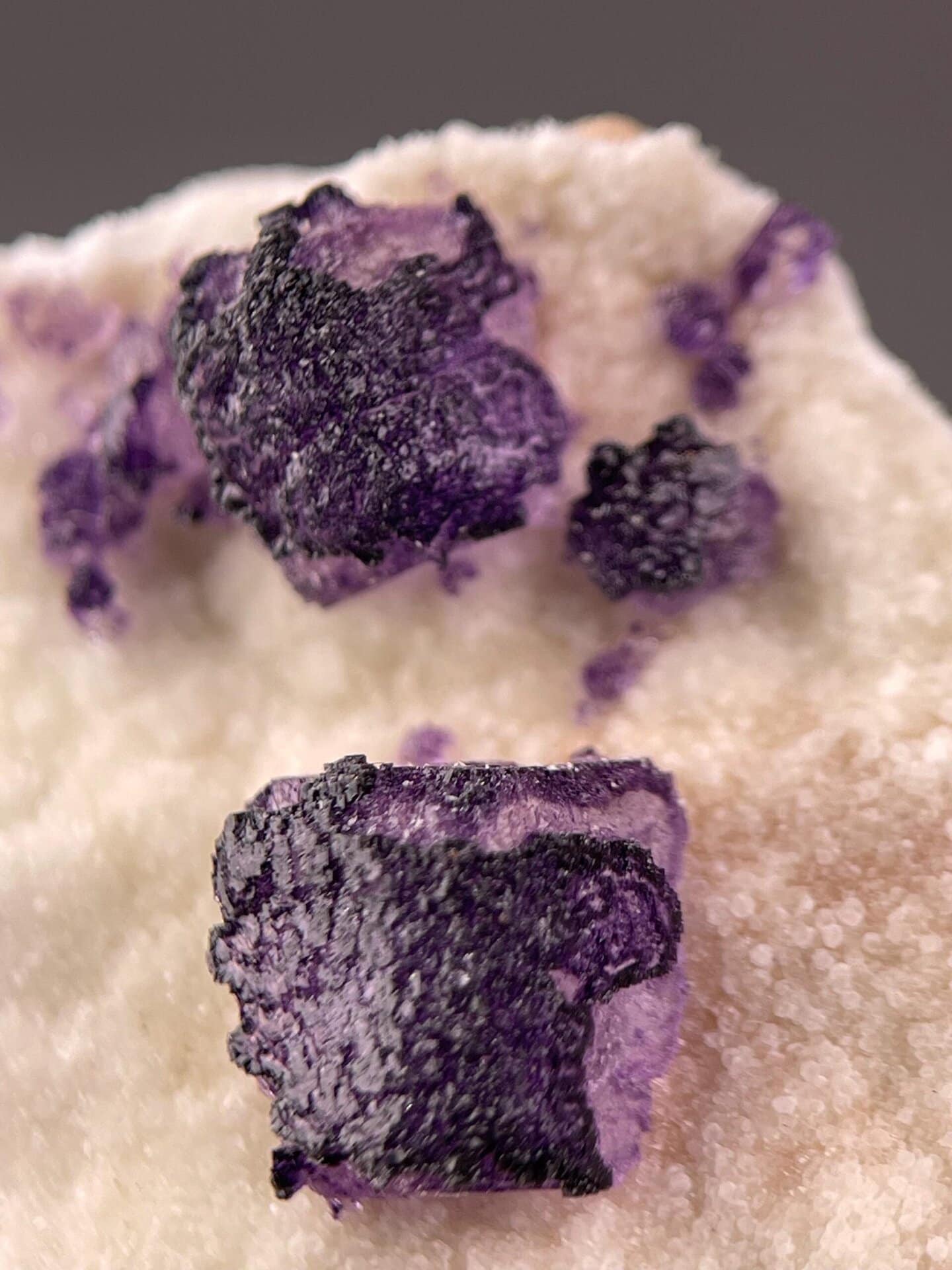 Guizhou purple fluorite under studio lighting