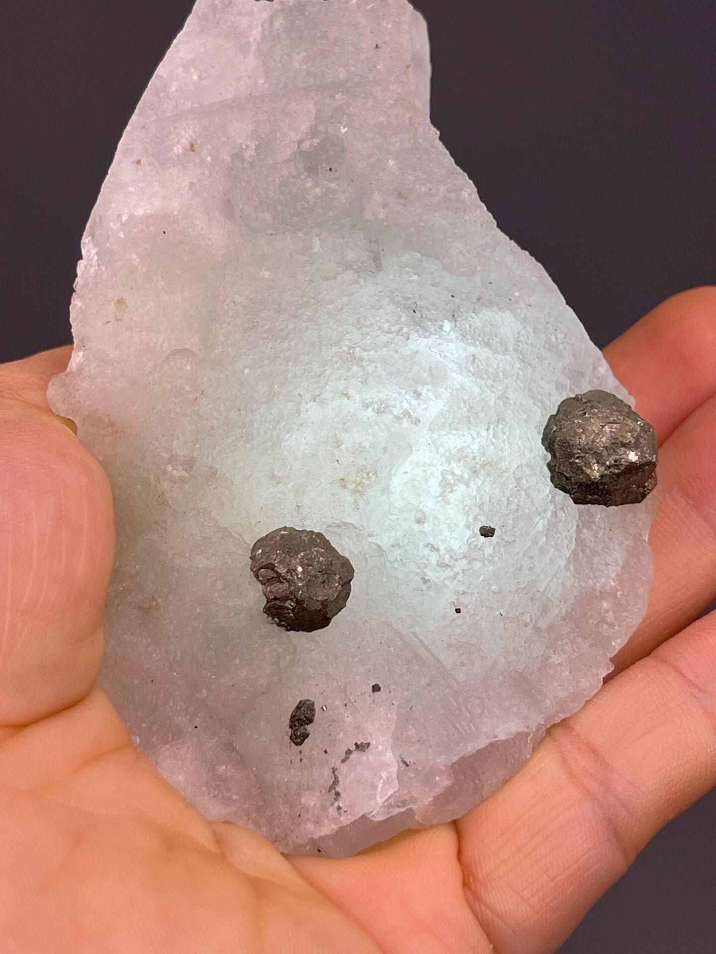 Back view of green fluorite iron ore cluster