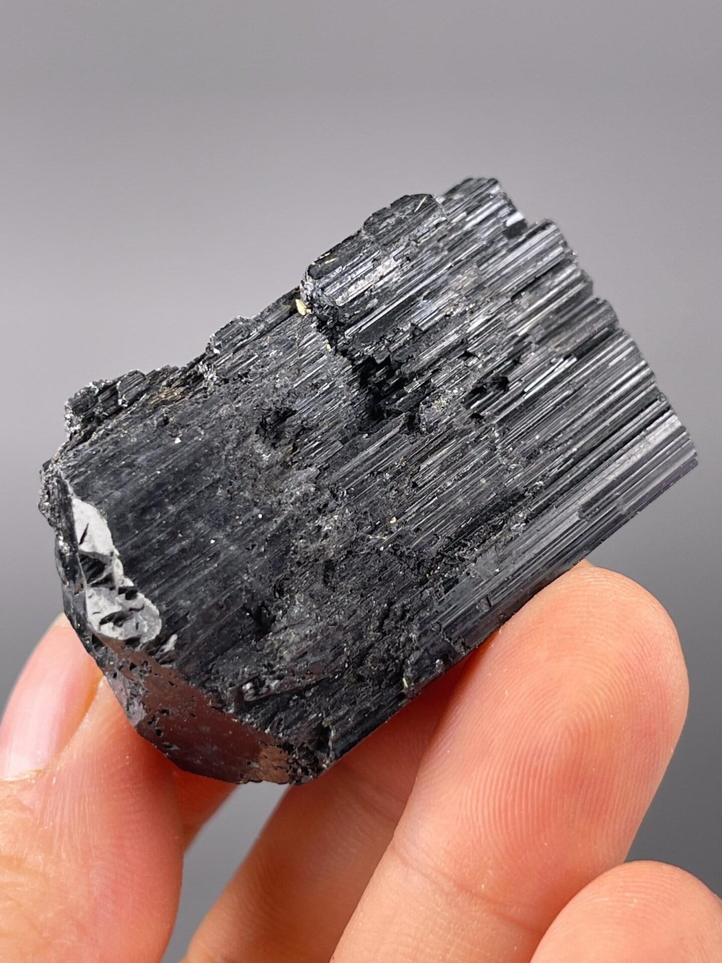 Scale reference of raw black tourmaline schorl from China