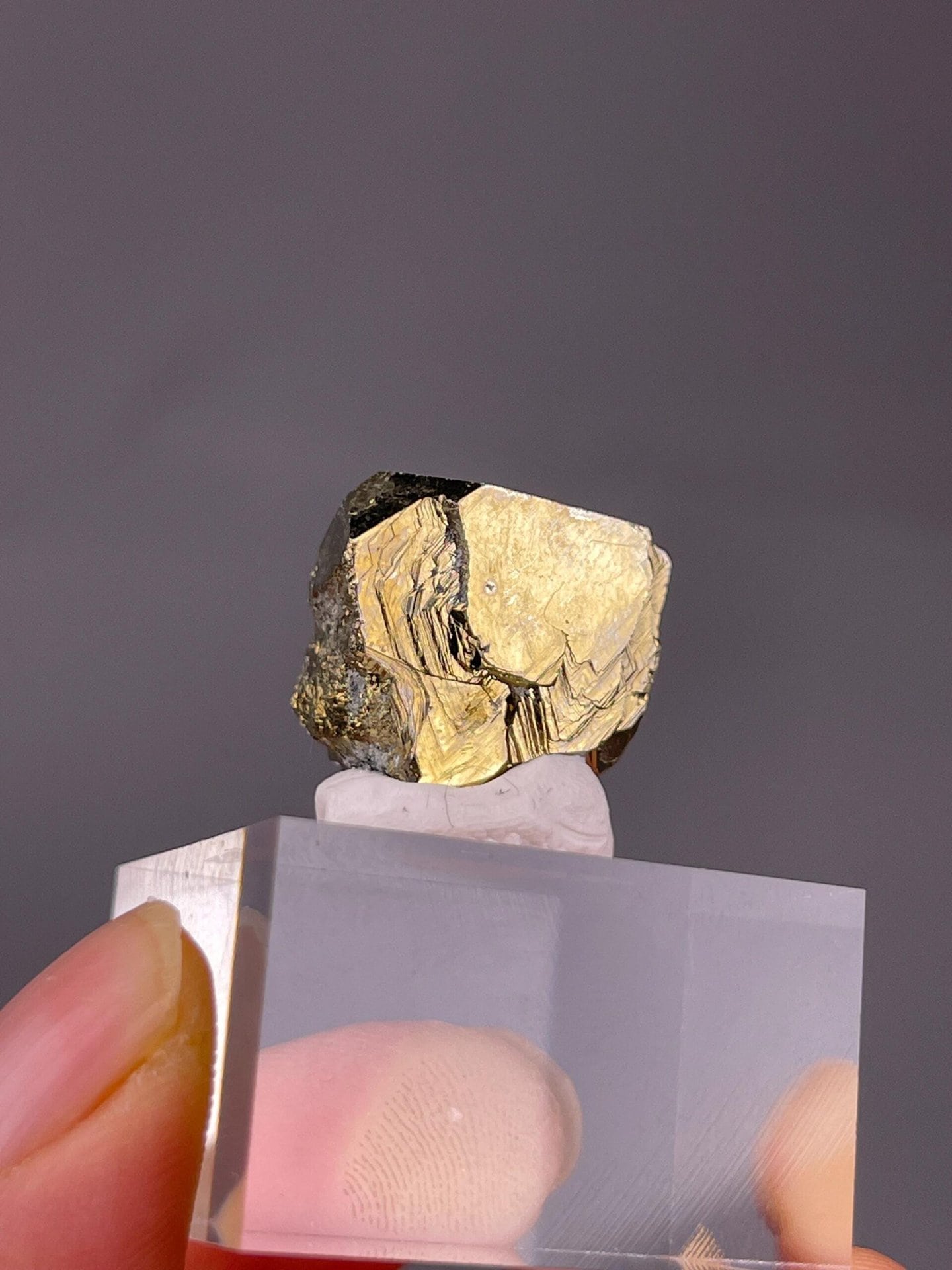 Back view of chalcopyrite specimen