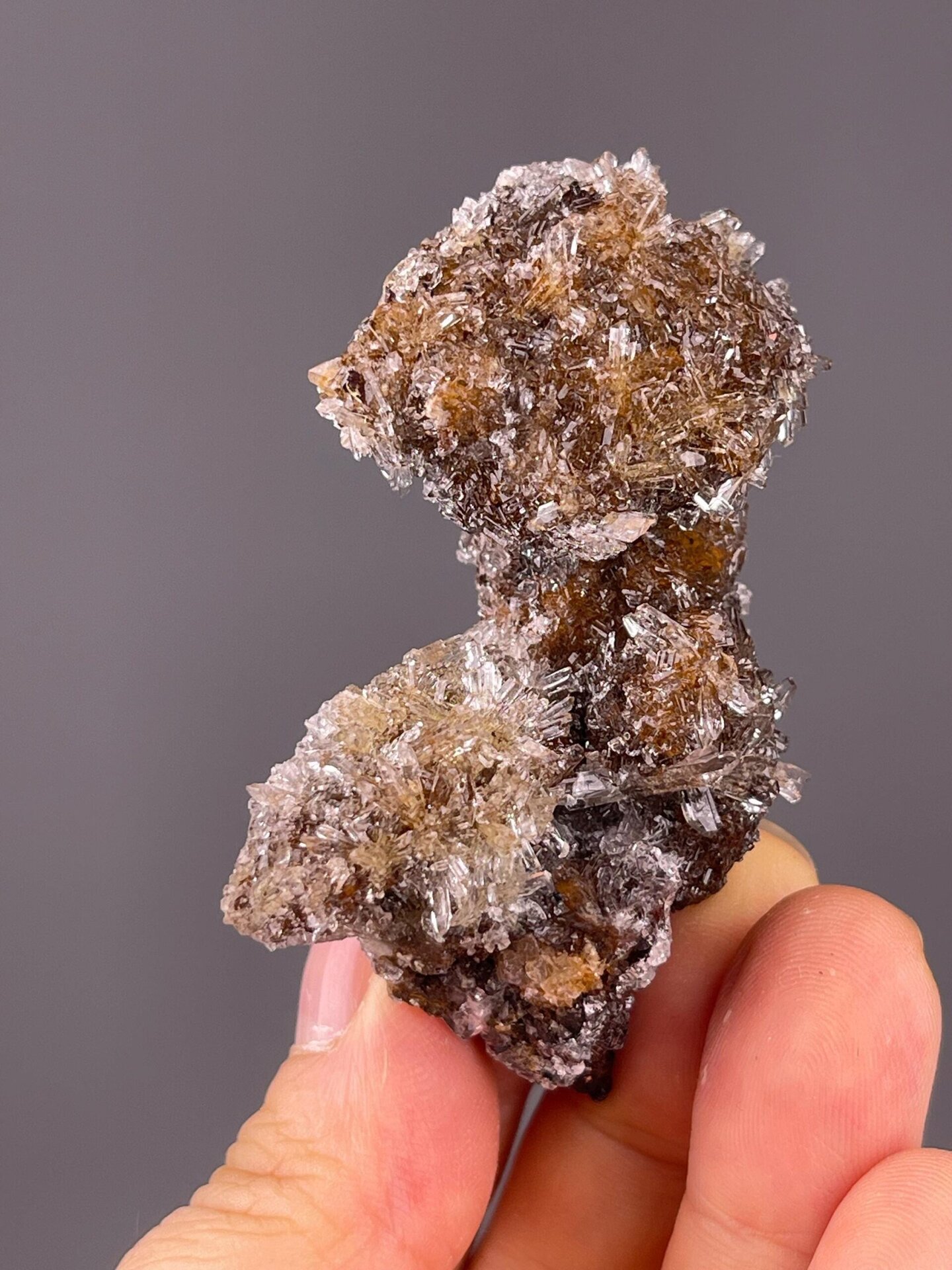 Delicate gypsum needles radiating from center
