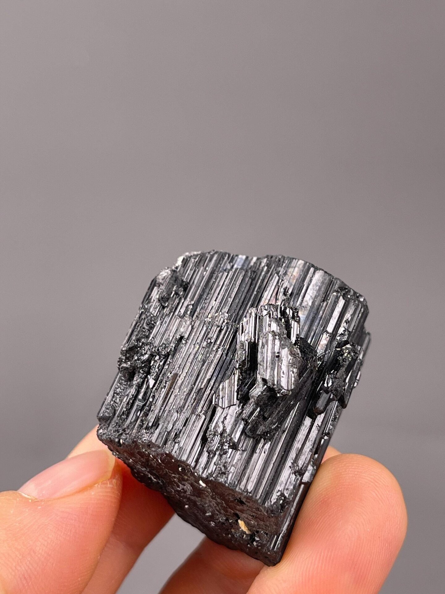 Yunnan black tourmaline under studio lighting