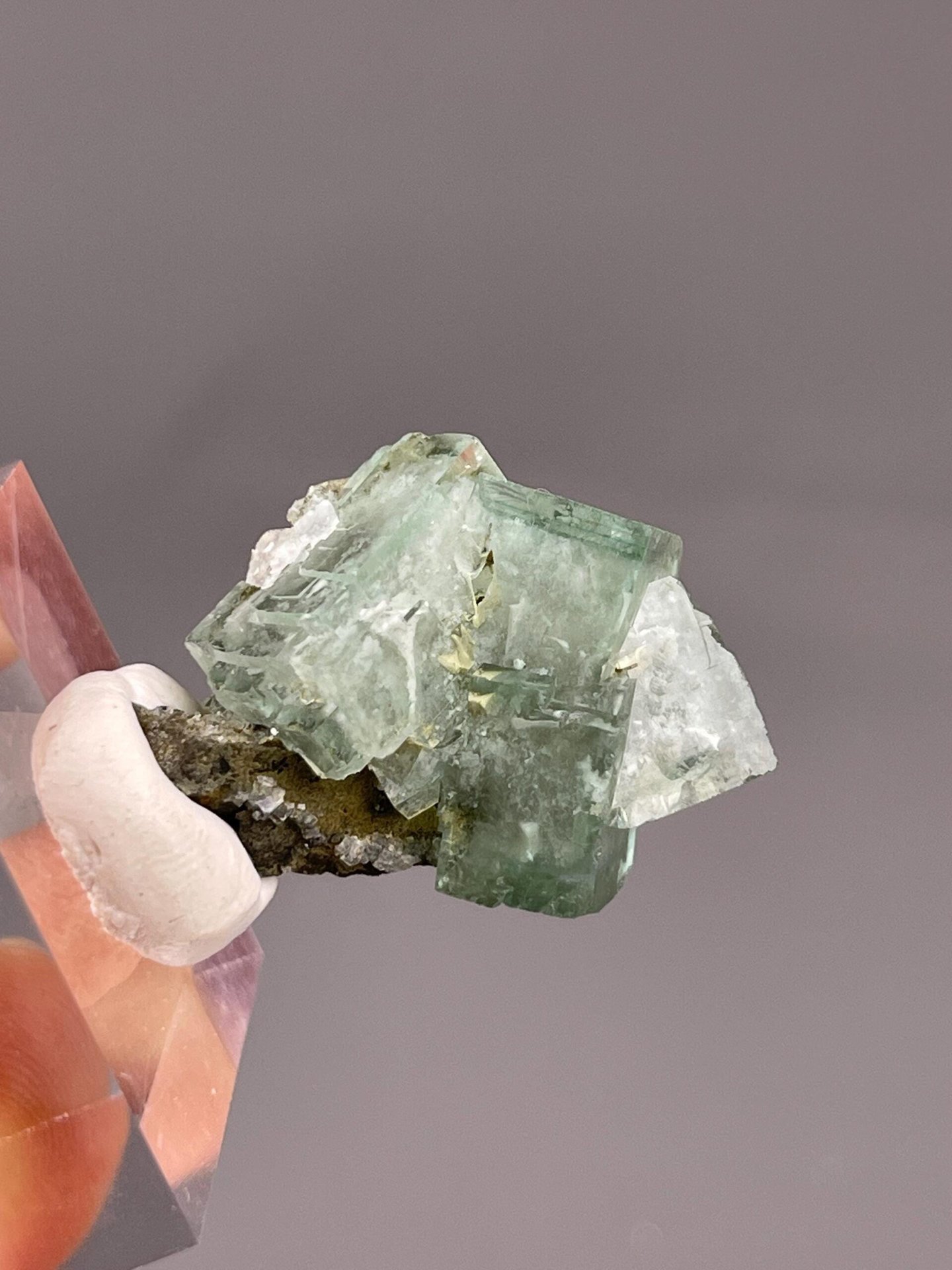 Natural green fluorite mineral specimen view