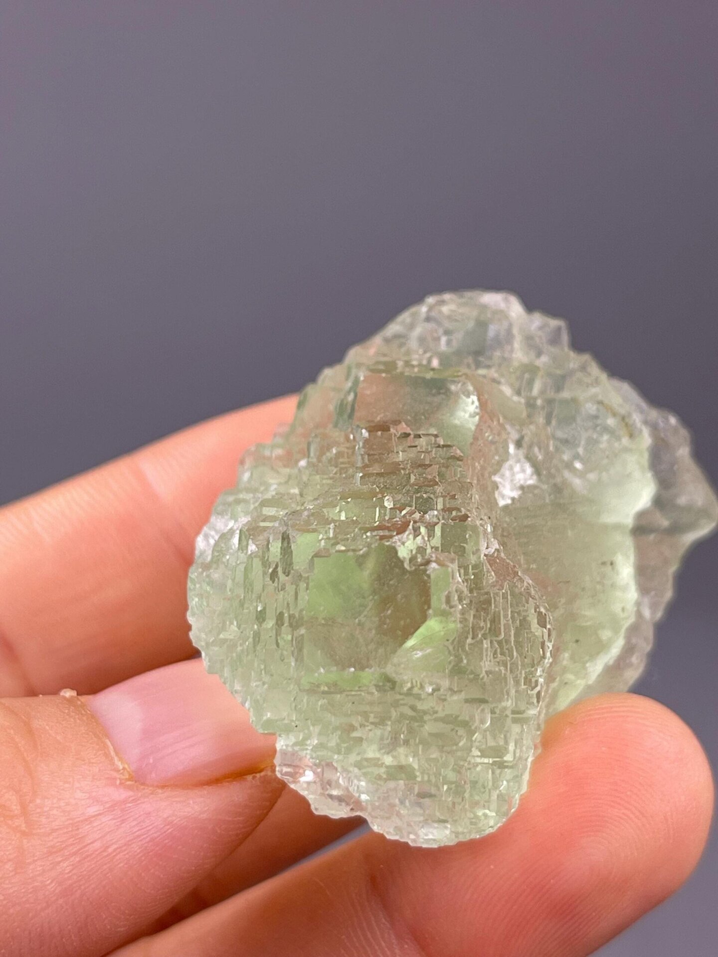Back view of sugar-coated fluorite cluster base
