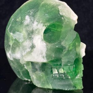 Green Fluorite Skull - Expertly Hand-Carved - Chinese Craftsmanship - Healing Crystal Decor