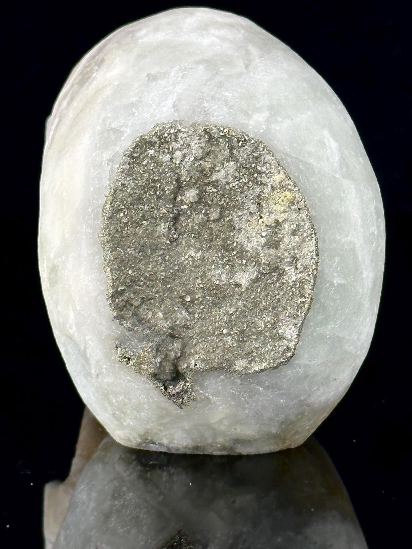 Back view of carved fluorite skull
