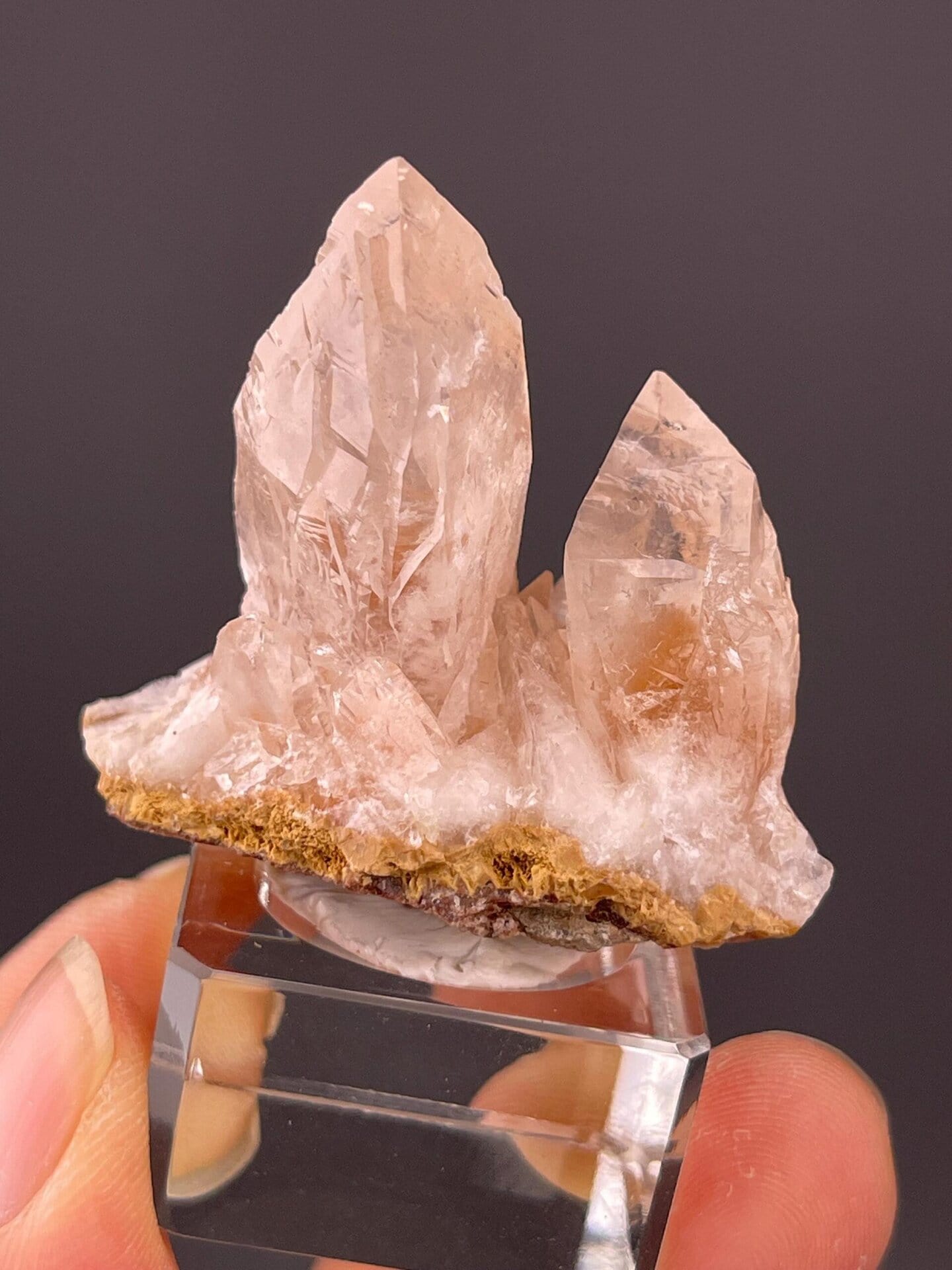 Vitreous luster on blue and white fluorite faces