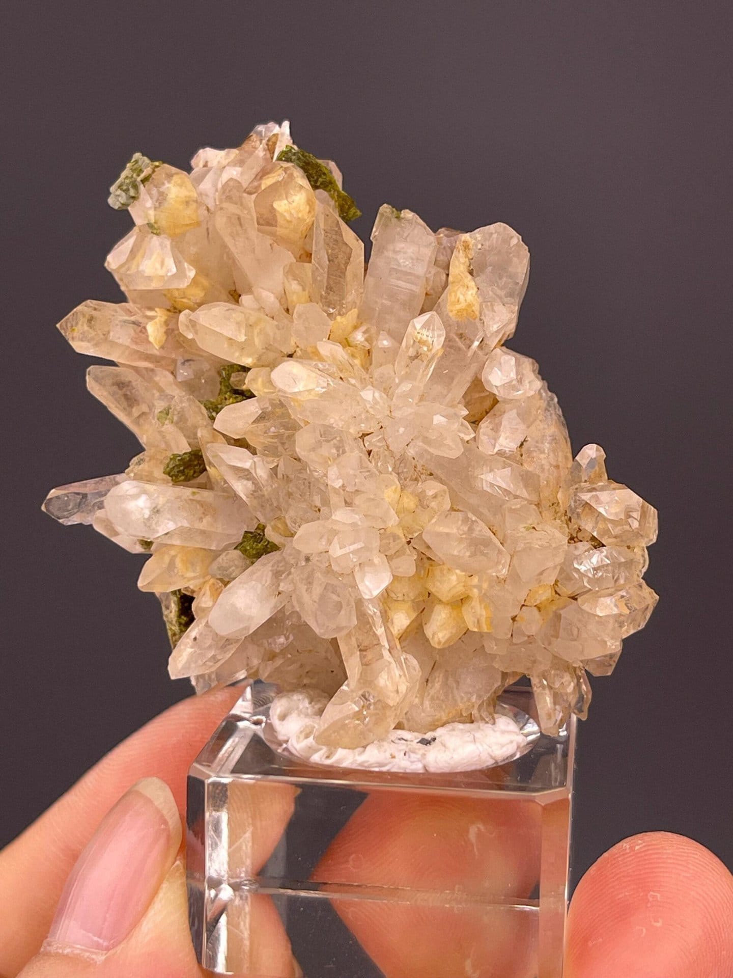 Side view of lodolite quartz from Sichuan China