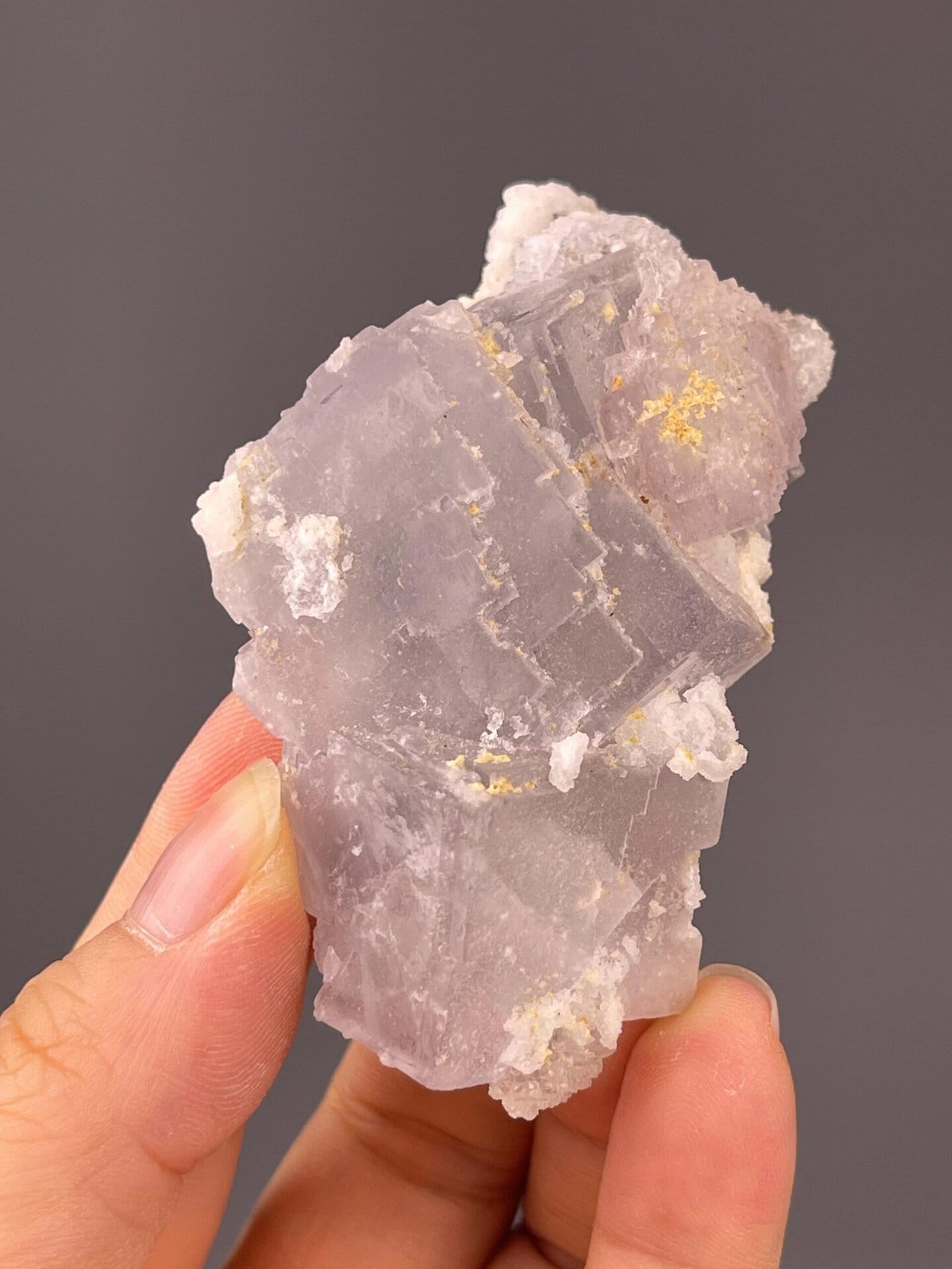 Back view of quartz fluorite cluster base