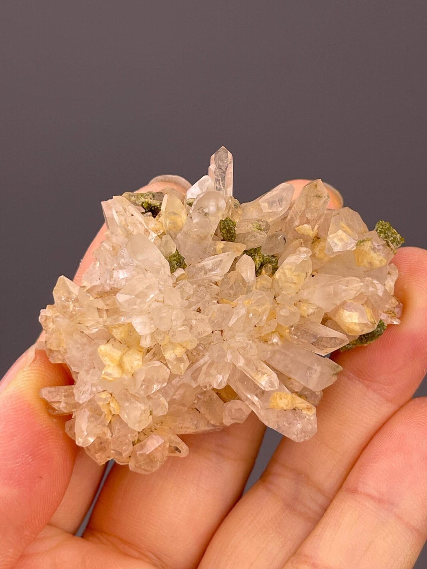 Scale reference of garden quartz cluster from Sichuan