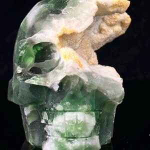 Green Fluorite Skull - Geode Formation - Hand-Carved - Crystal Healing