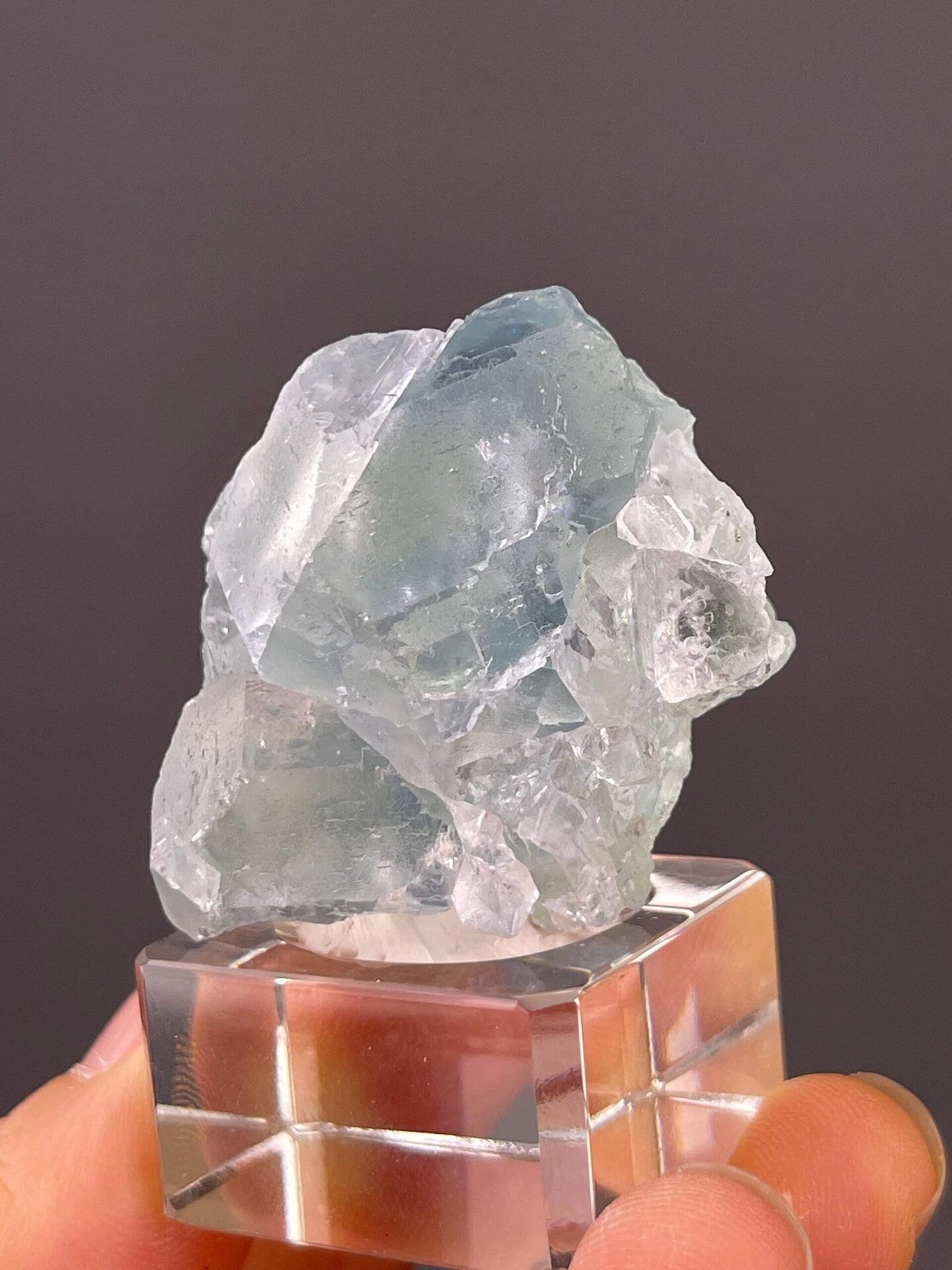 Top view of blue fluorite cluster, Xianghualing, Hunan