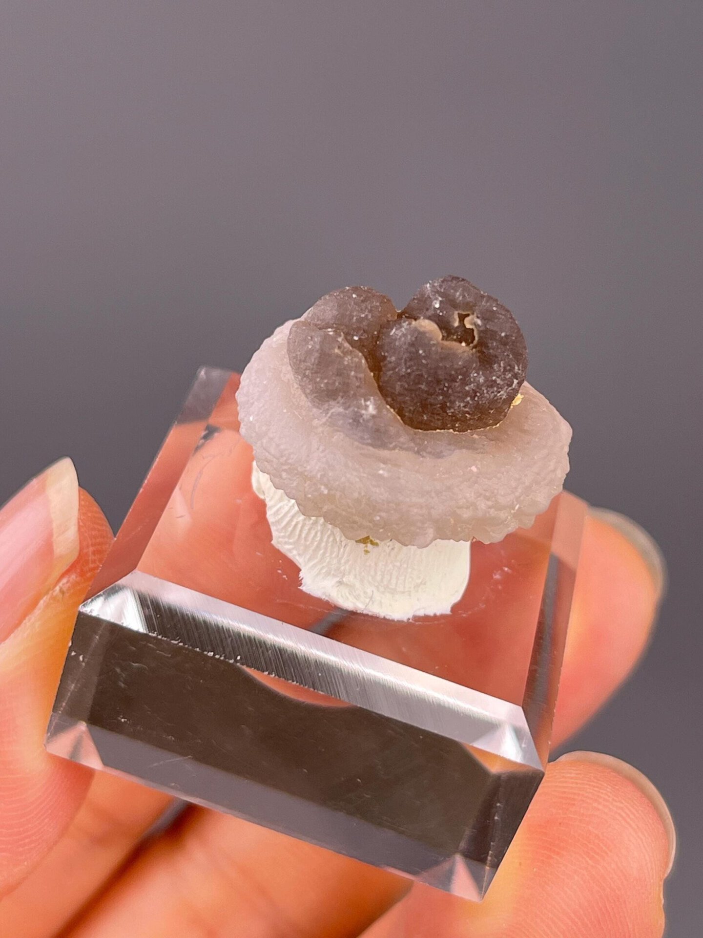 Back view of panda calcite miniature specimen