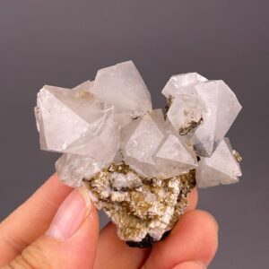 White Fluorite Octahedron - Unique Matrix-Attached Gem - Daye, China - Collector's Mineral Specimen