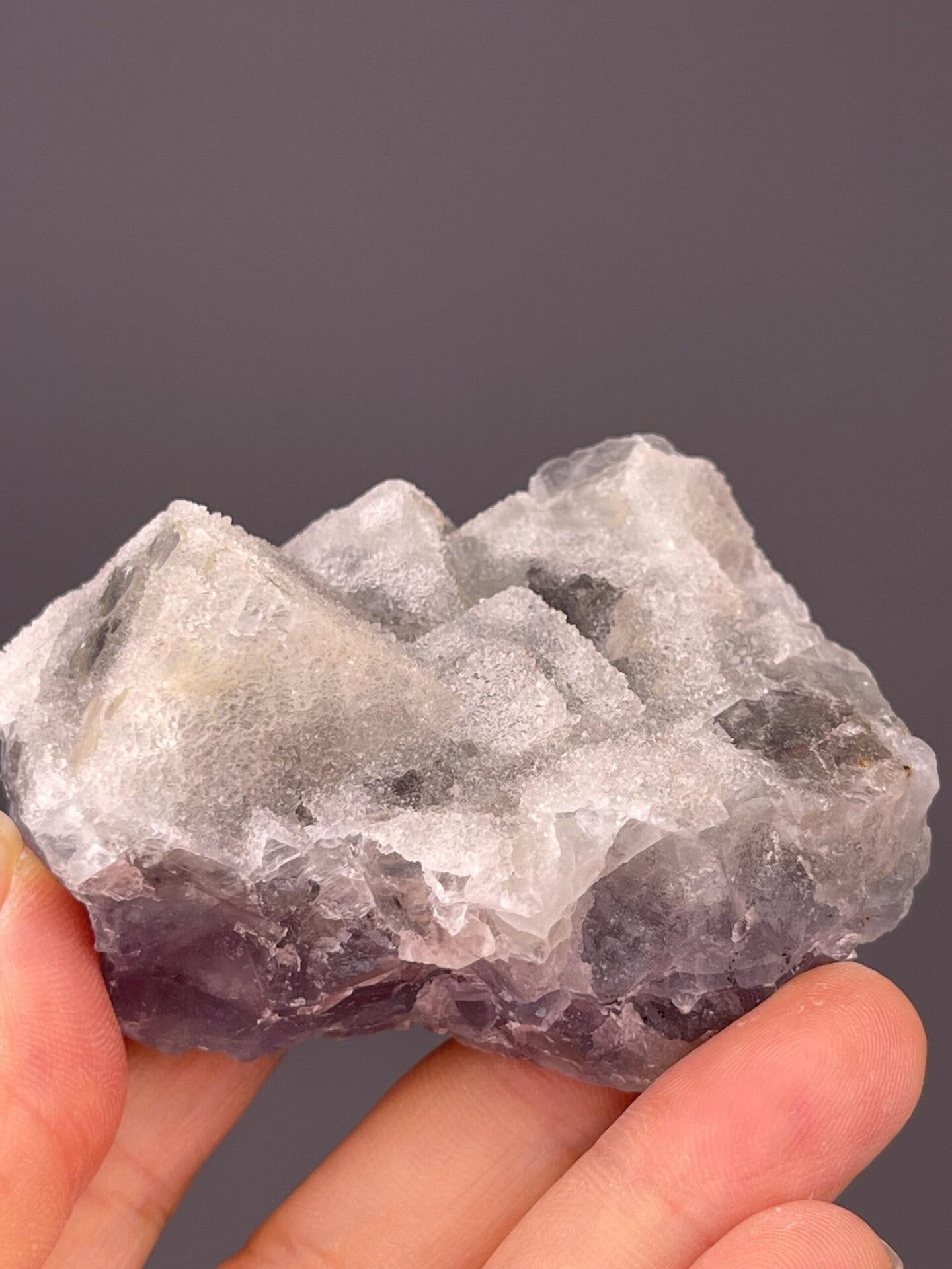 Top view of sugar-coated fluorite cluster, Fujian Province
