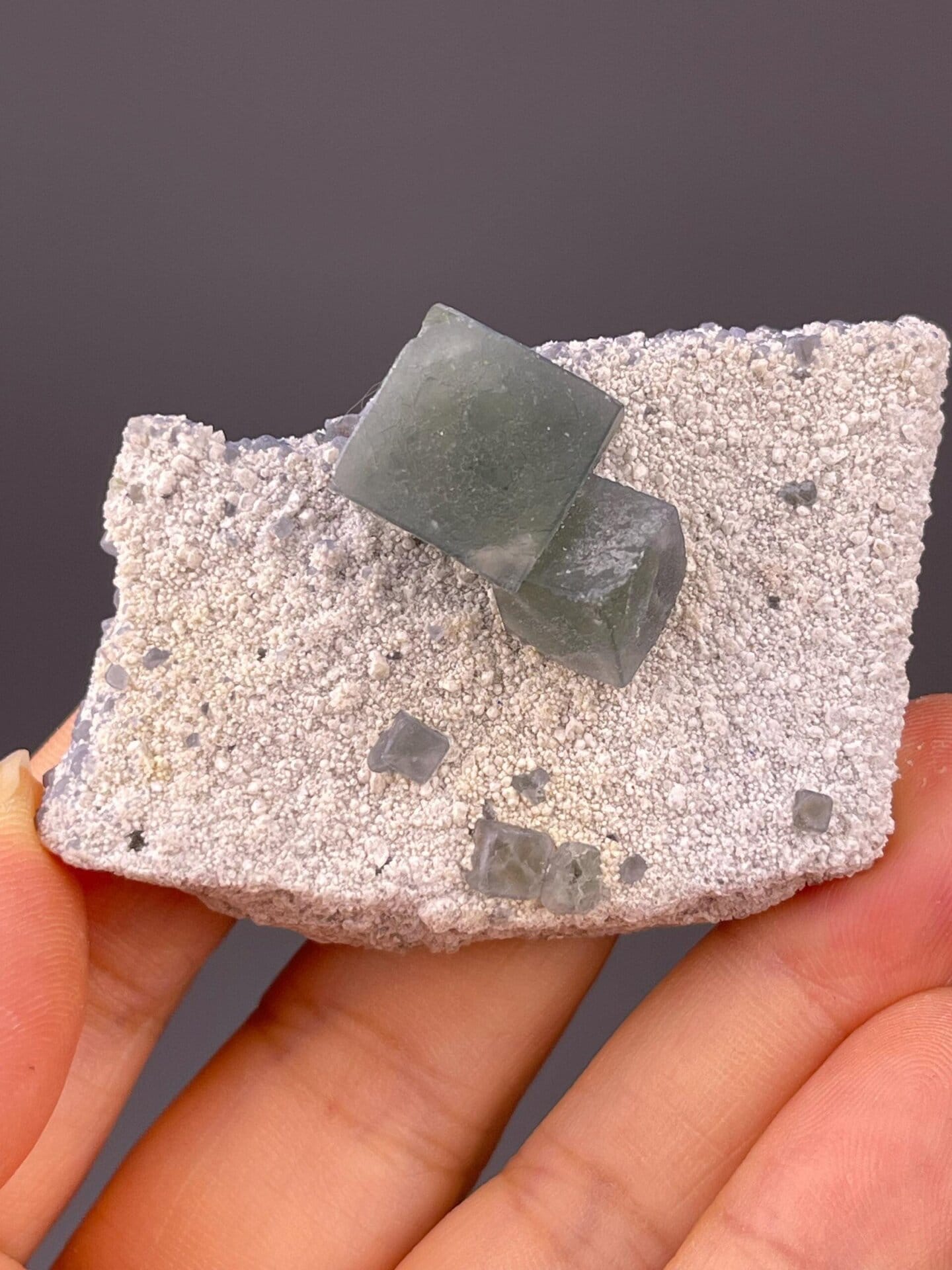 Top view of cubic fluorite arrangement, Inner Mongolia
