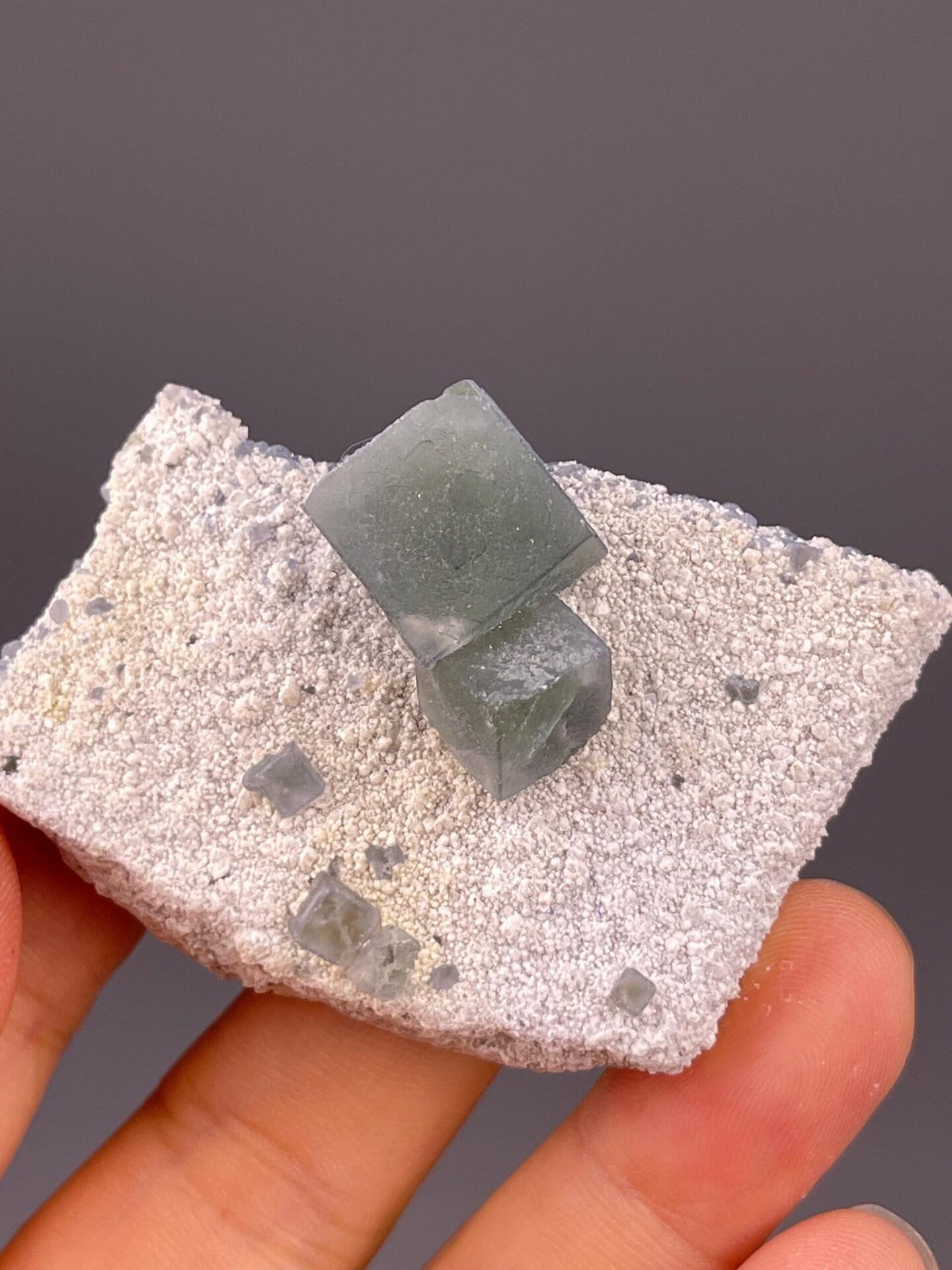 CaF₂ cubic fluorite, Mohs 4, Morandi green, Inner Mongolia, 1.76 oz