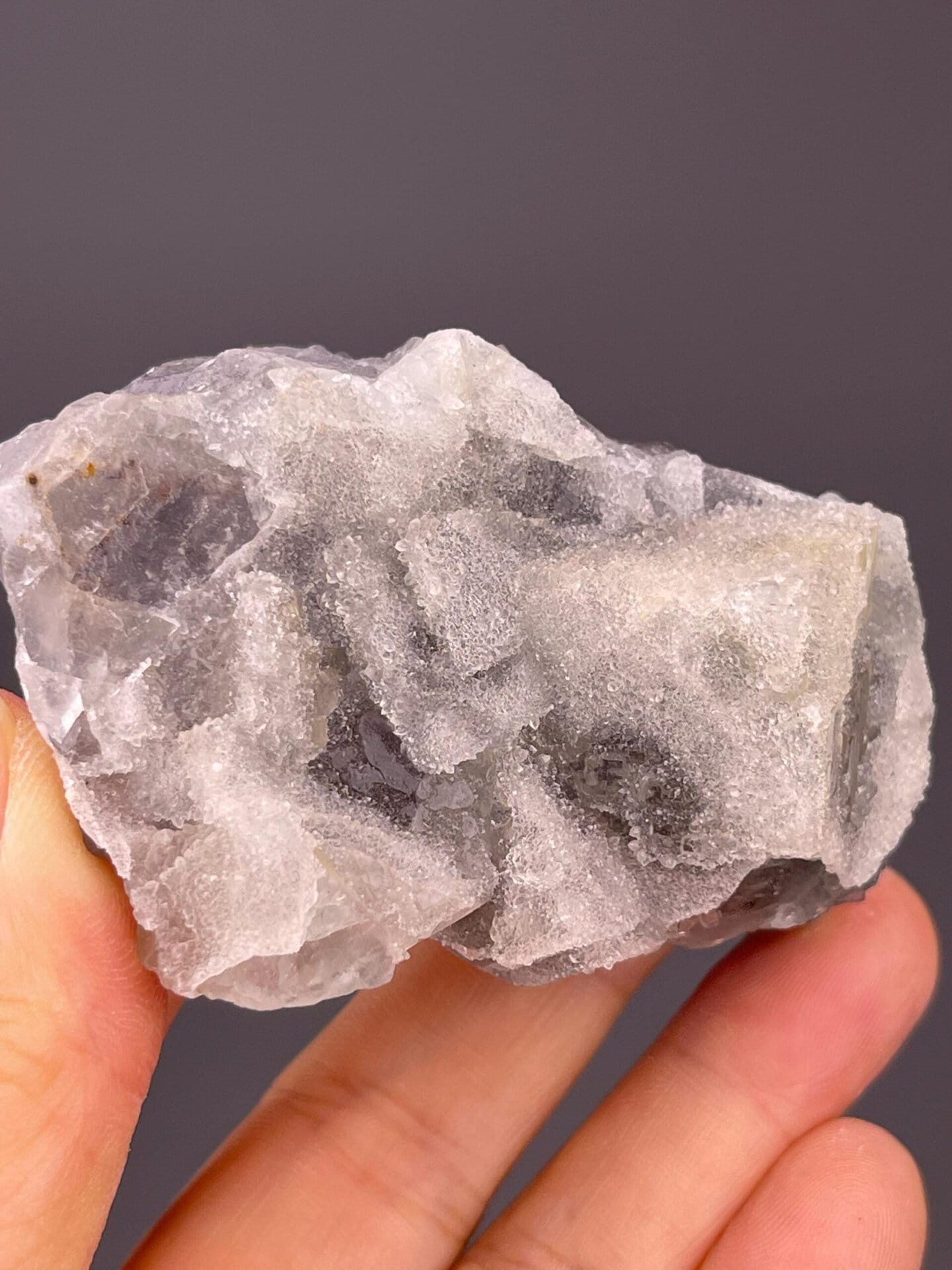 Detail of sugar-coat texture on fluorite surface