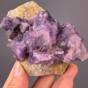 Deep Purple Fluorite Cluster - Raw Mineral - Naturally Etched - Guizhou, China - Unique Collectible