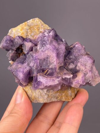 Deep Purple Fluorite Cluster - Raw Mineral - Naturally Etched - Guizhou, China - Unique Collectible