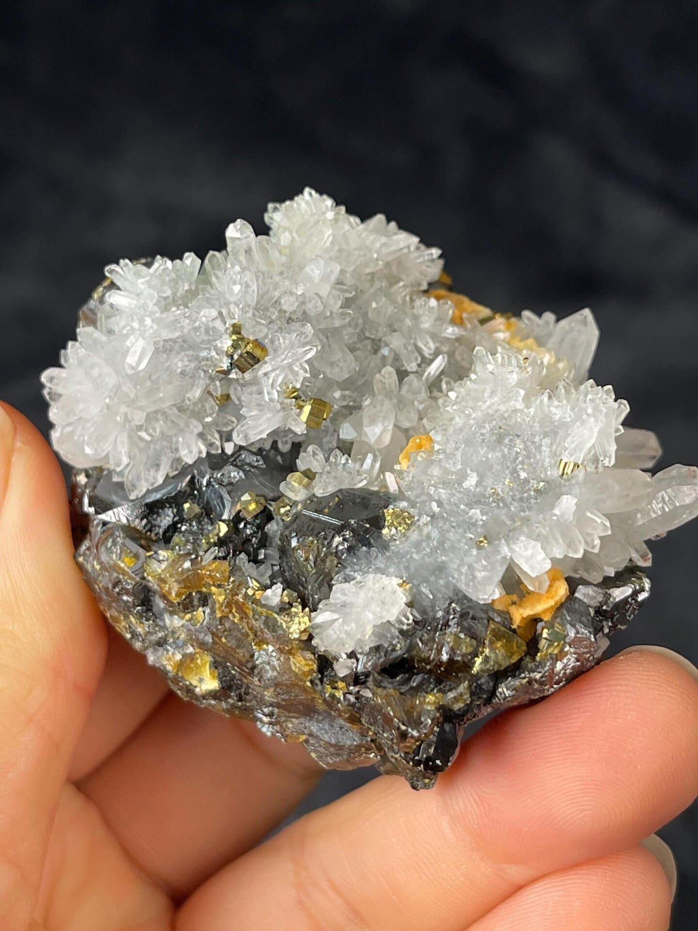 Sphalerite and quartz flower cluster from China