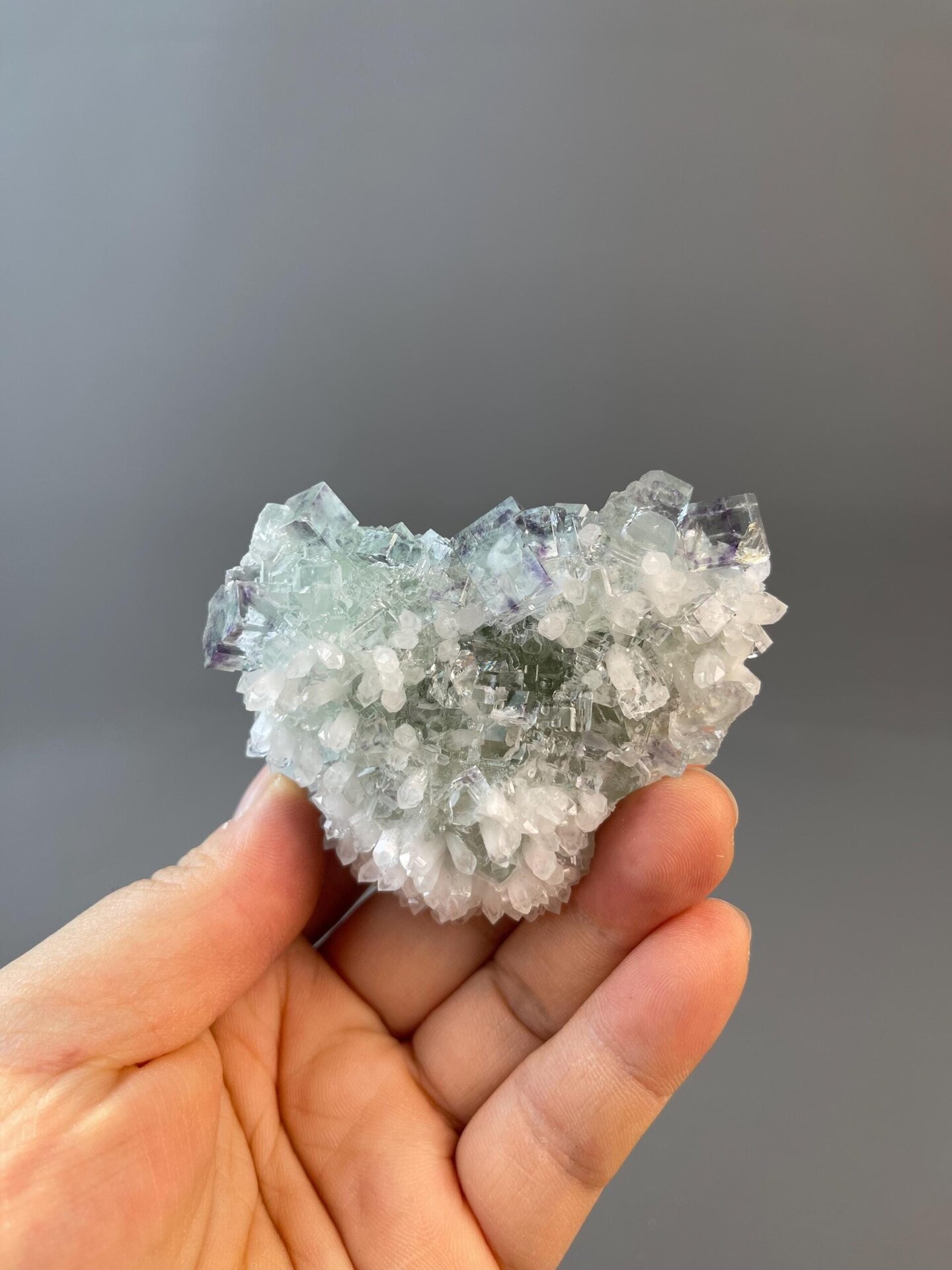 Green and purple fluorite cluster from Zhejiang, China