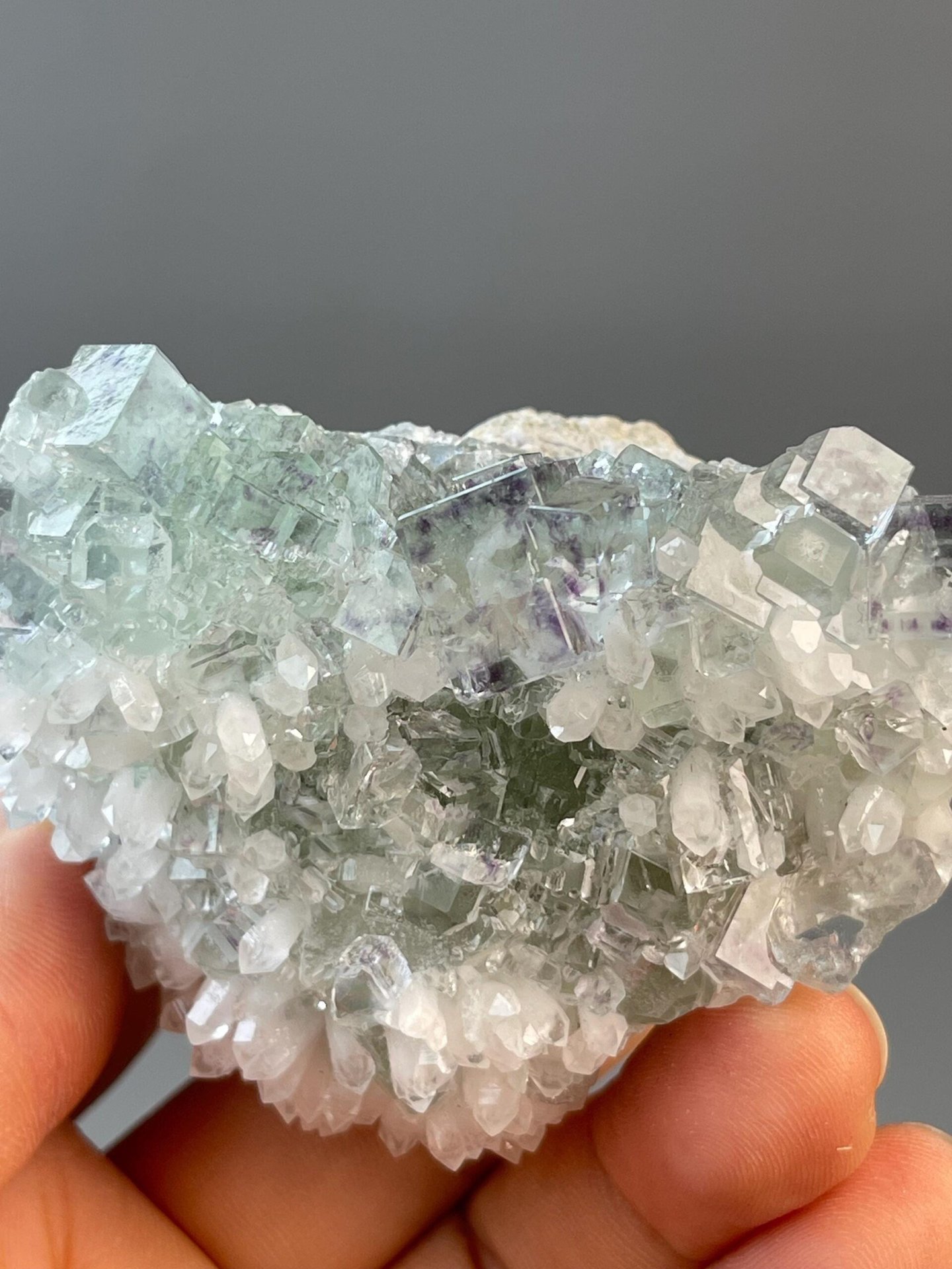 Fluorite CaF2 isometric green purple two-tone, Zhejiang
