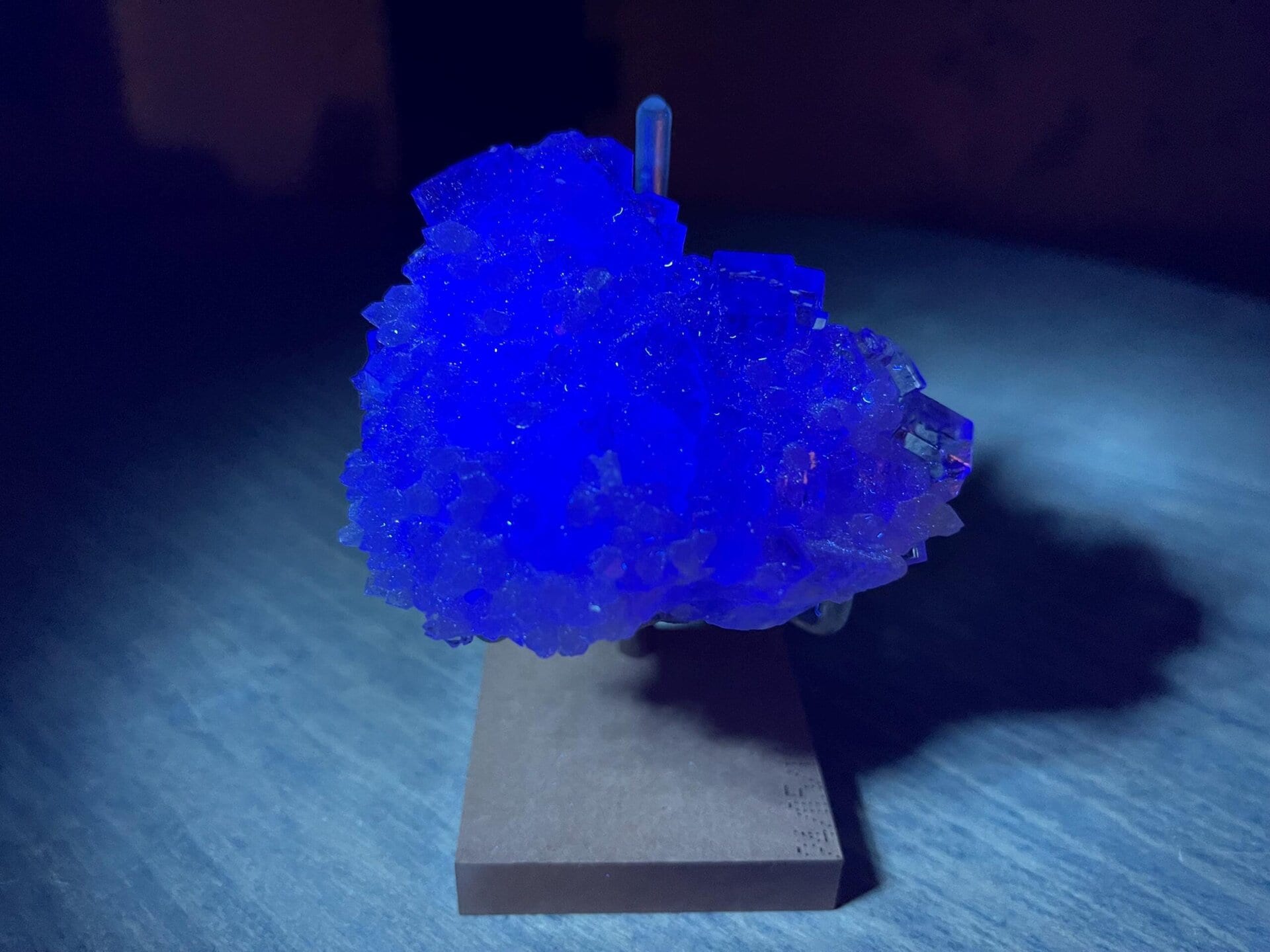 Two-tone fluorite cluster displaying vitreous luster