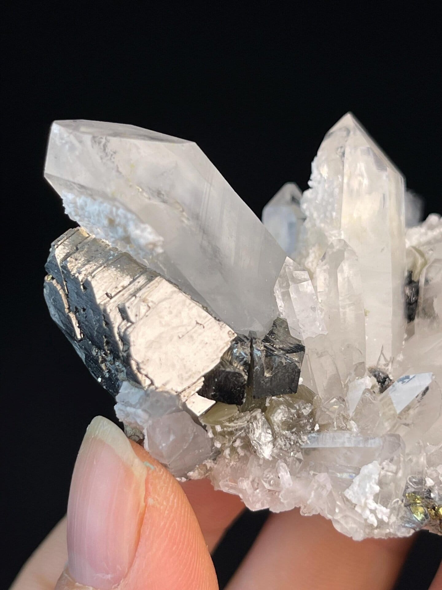 Triple mineral combination quartz cassiterite fluorite, Hunan