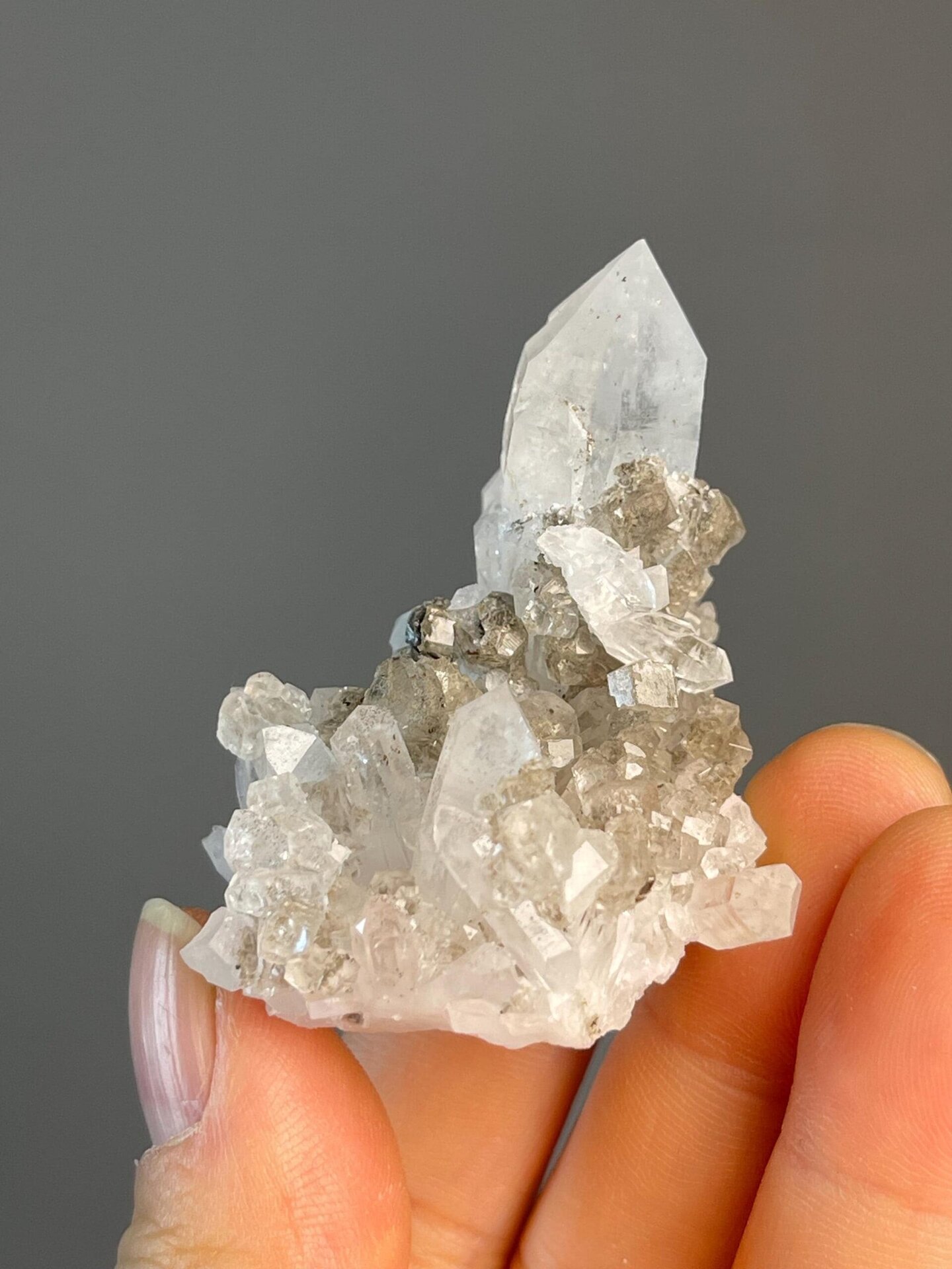 Close-up of smoky quartz crystal points from Yaogangxian