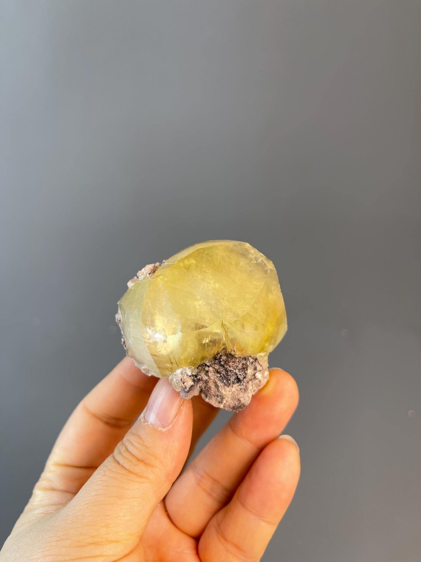 Scale view of 2.0x1.0x1.3 in yellow calcite specimen