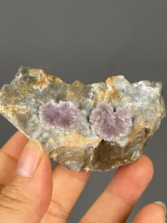 Purple Flos Ferri Aragonite - Radiant Crystal Formation - Austria - Unique Green Glow