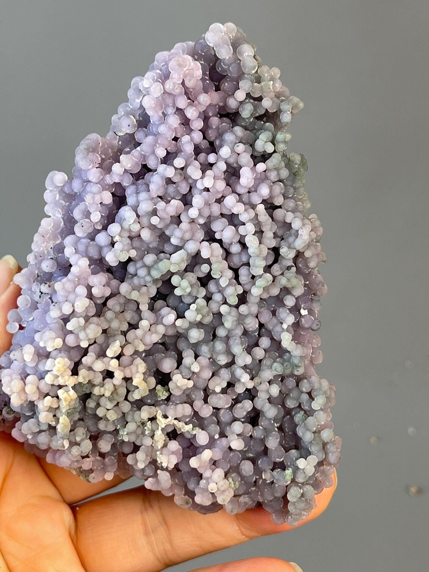Purple lavender green grape agate spheres on matrix