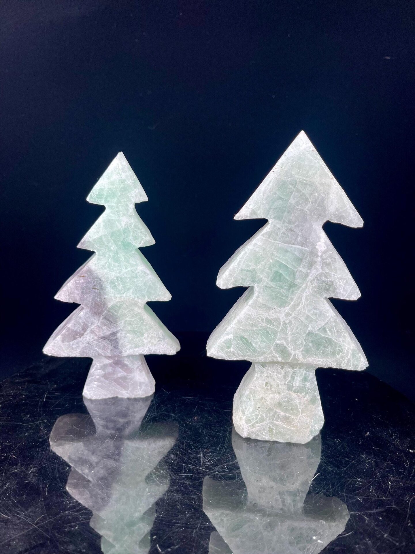 Close-up of green and white fluorite natural color zones