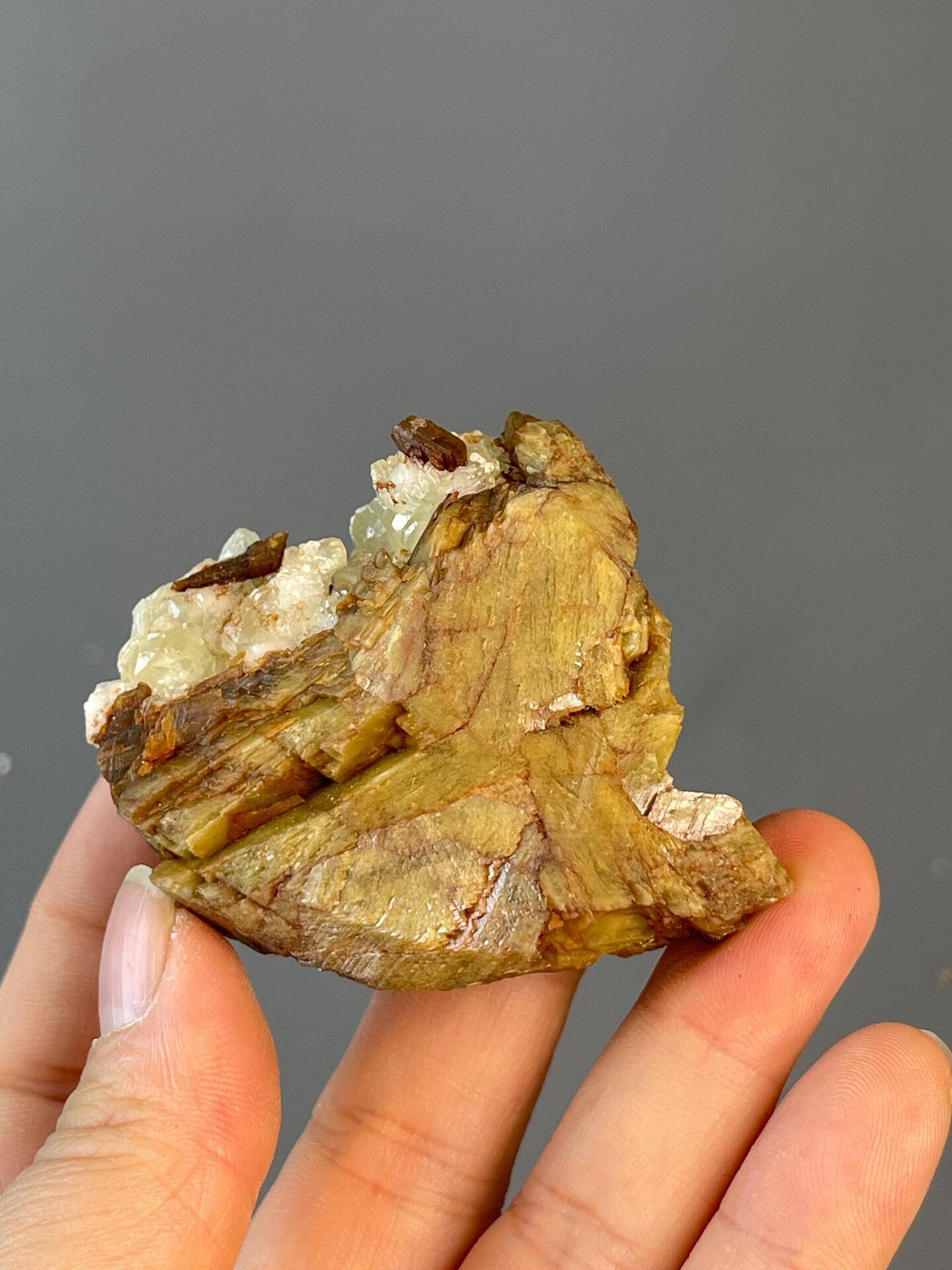 Droplet-shaped calcite showing natural transparency