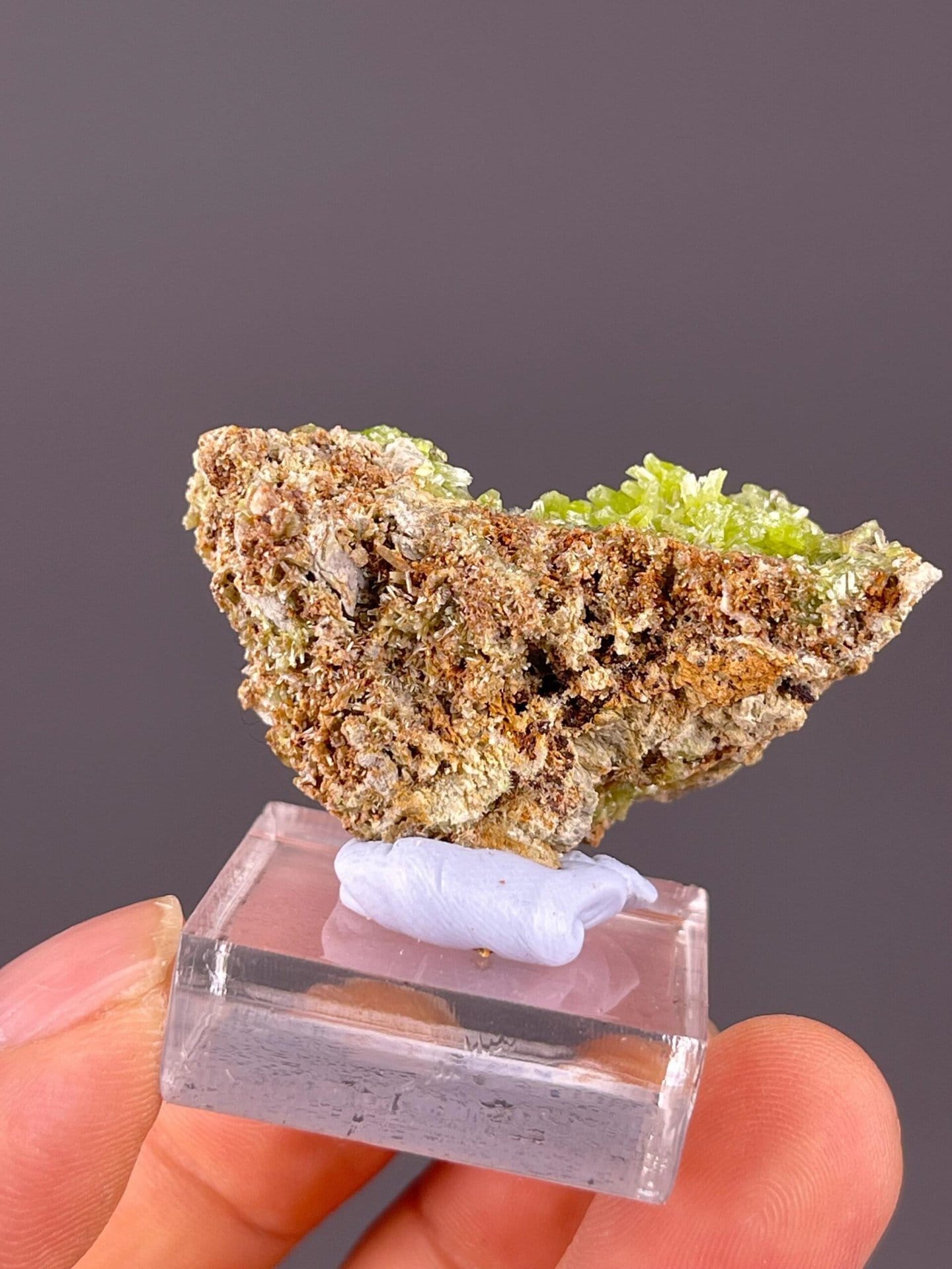Top view of pyromorphite crystal cluster, Guangxi, China