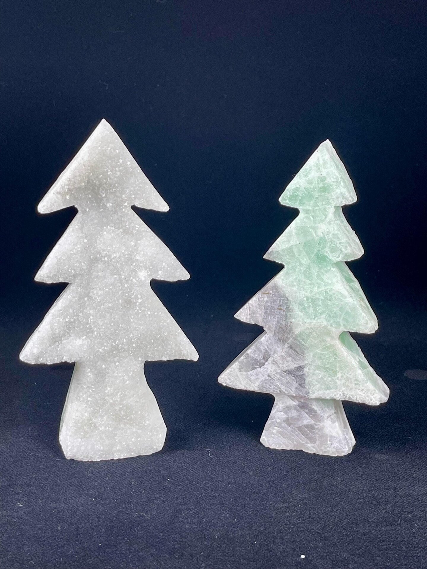 Fluorite tree sculpture displaying polished surface finish