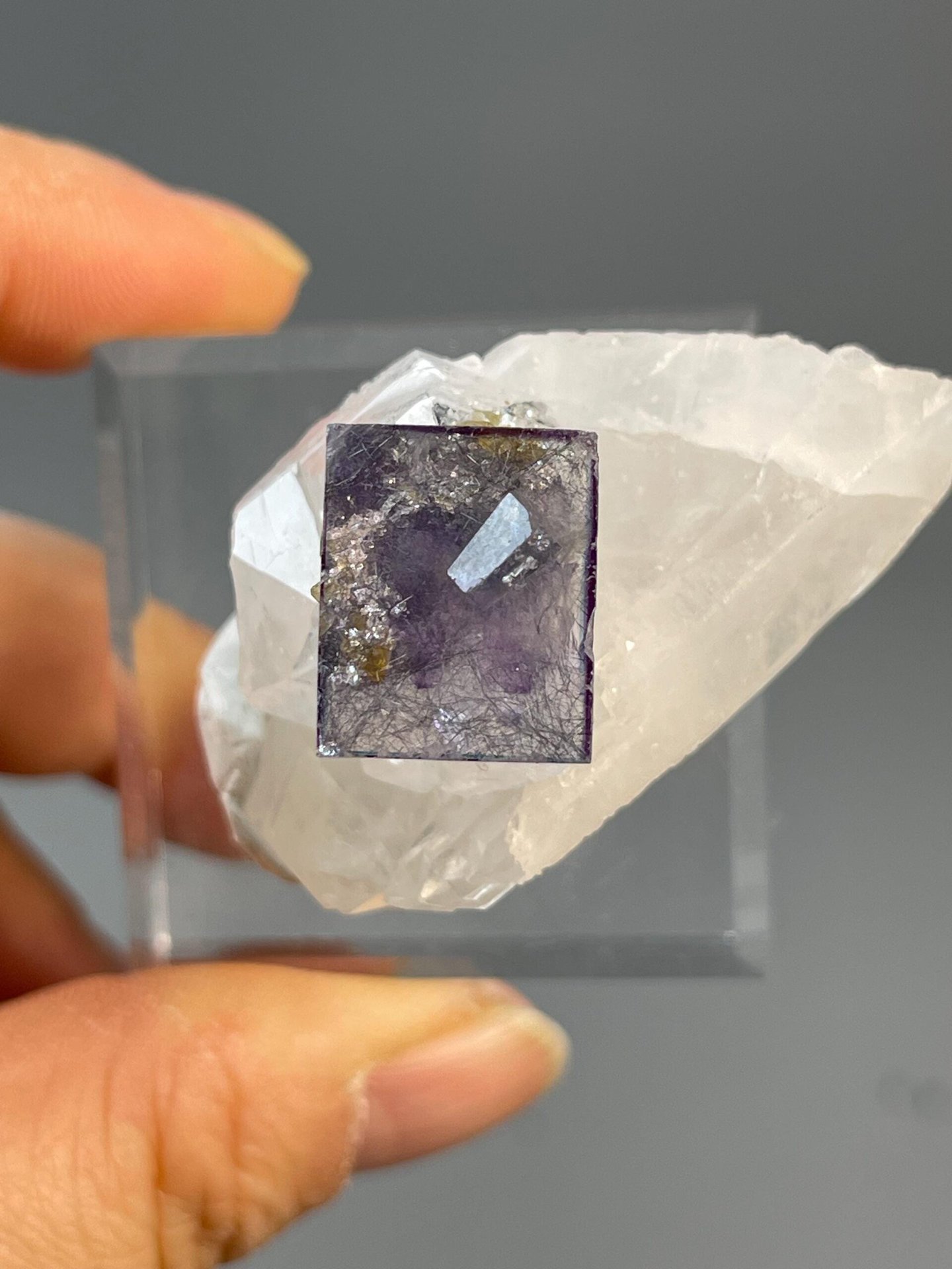 High-clarity fluorite revealing interior phantom zones