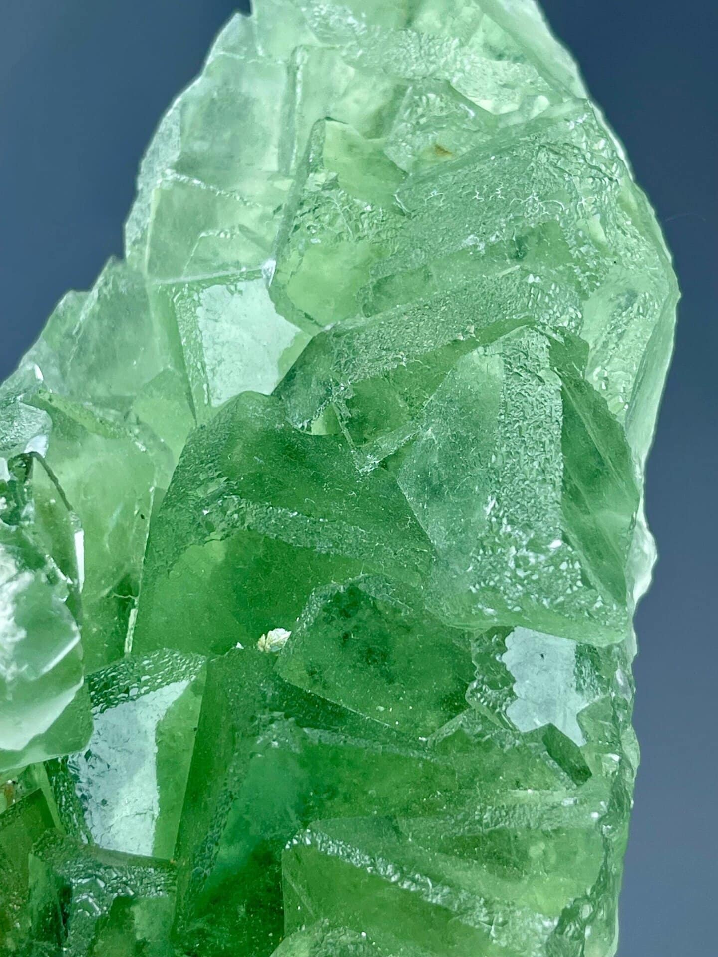 Scale view of 5.2x2.4x3.0 in fluorite penetration twin