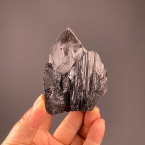 Cassiterite Quartz Cluster - Gleaming Metallic Luster - Yaogangxian, China - Collector's Gem