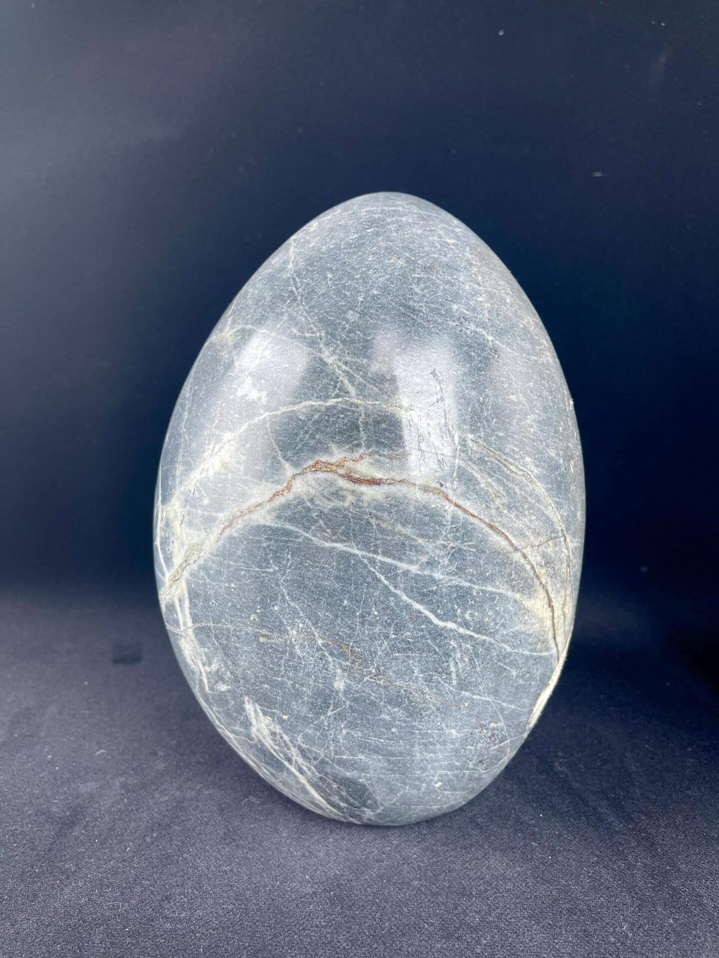 Close-up of crystal-lined interior of Brazilian calcite geode egg