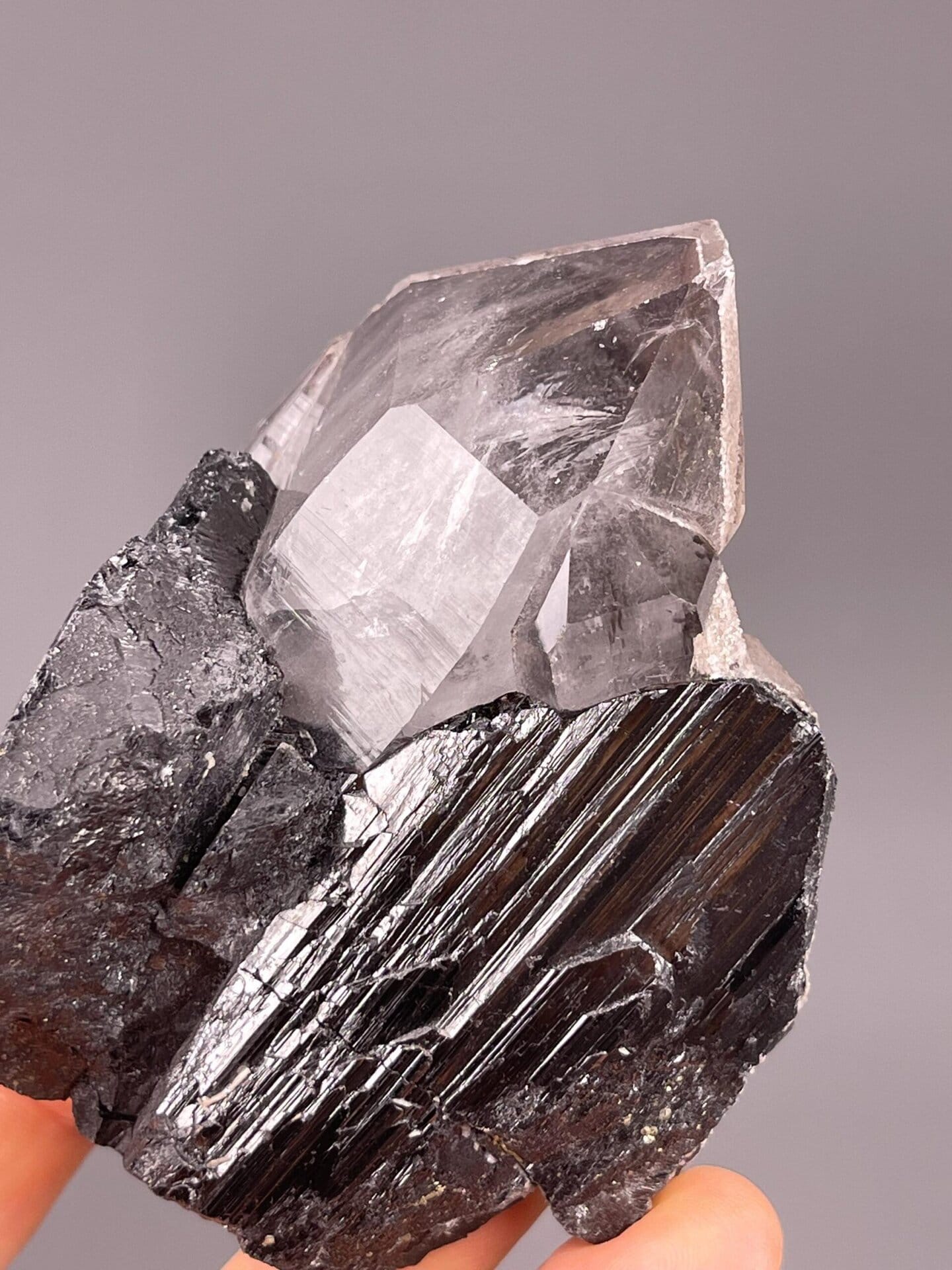 Top view of cassiterite and quartz specimen, Yaogangxian