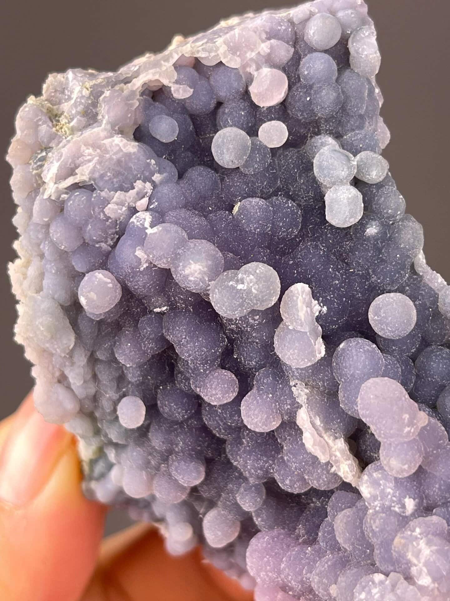 Grape agate cluster with waxy silky luster, Indonesia