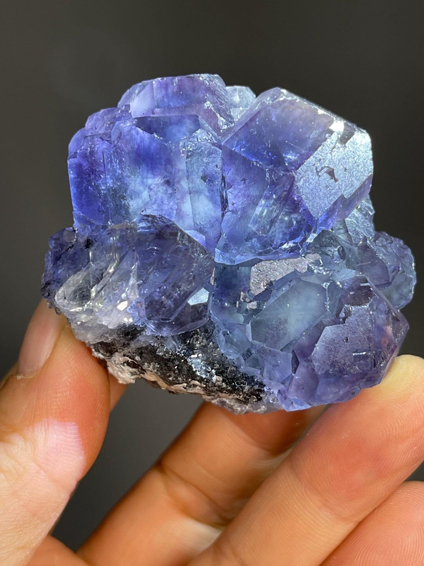 Fluorite CaF2 isometric phantom zones purple green, Fujian