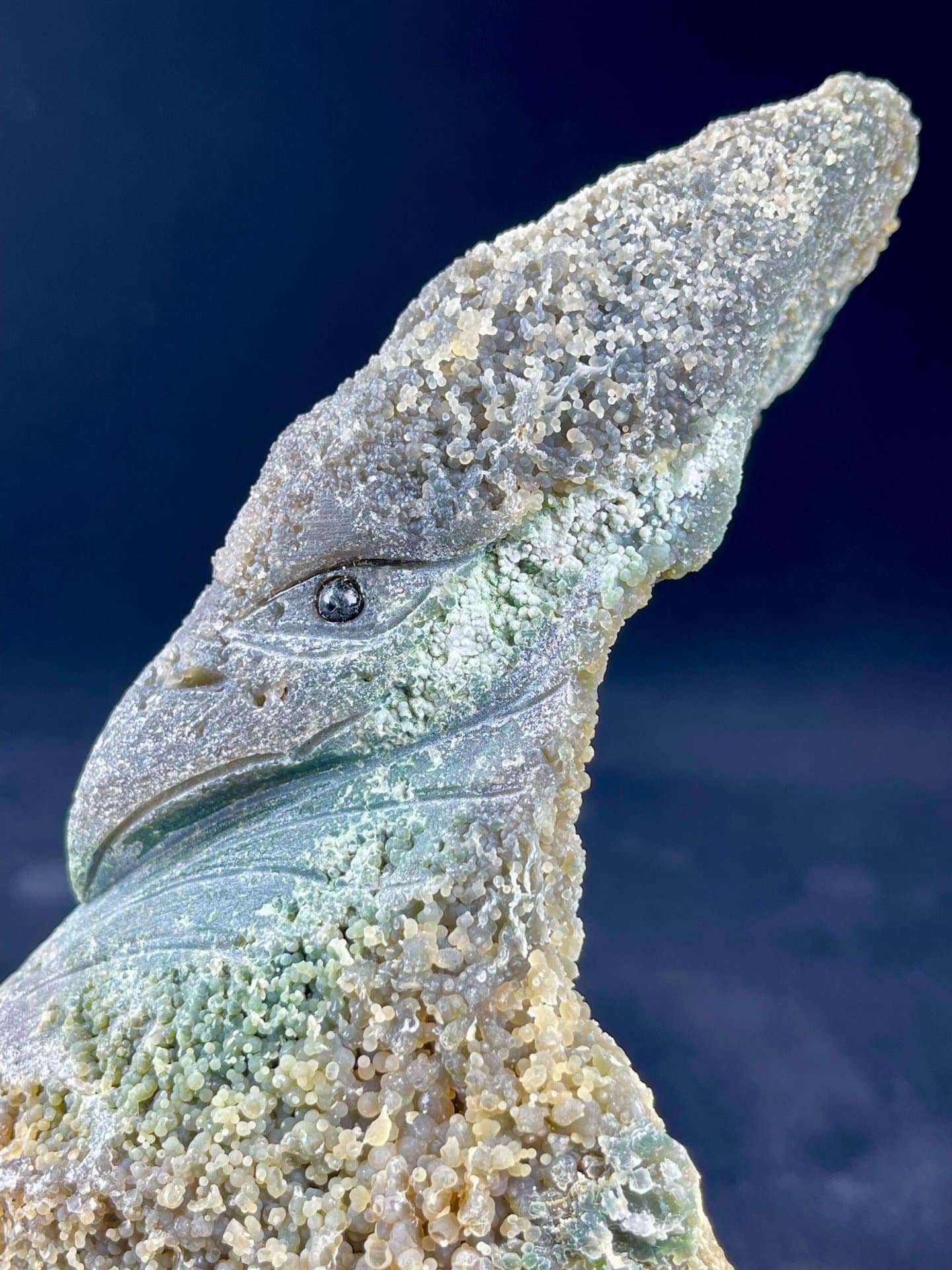 Natural grape agate surface forming pterosaur wing texture